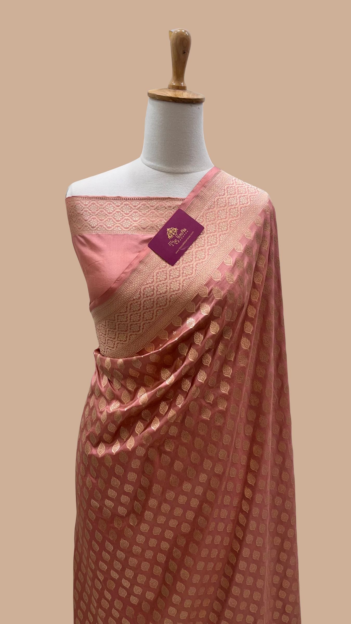 Pure Katan Silk Handloom Banarasi Saree - Jaal work