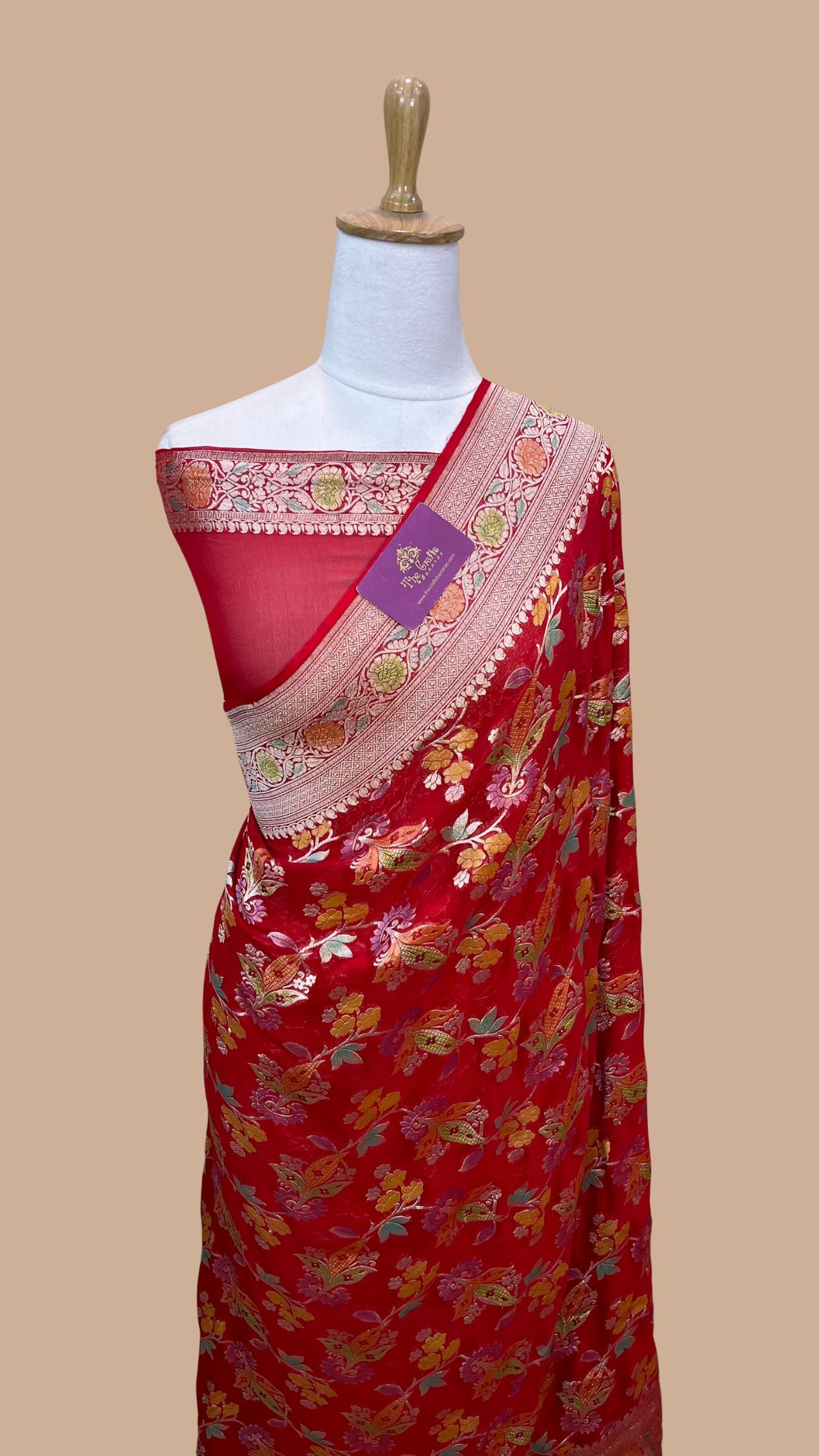 Khaddi Georgette Handloom Banarasi Saree