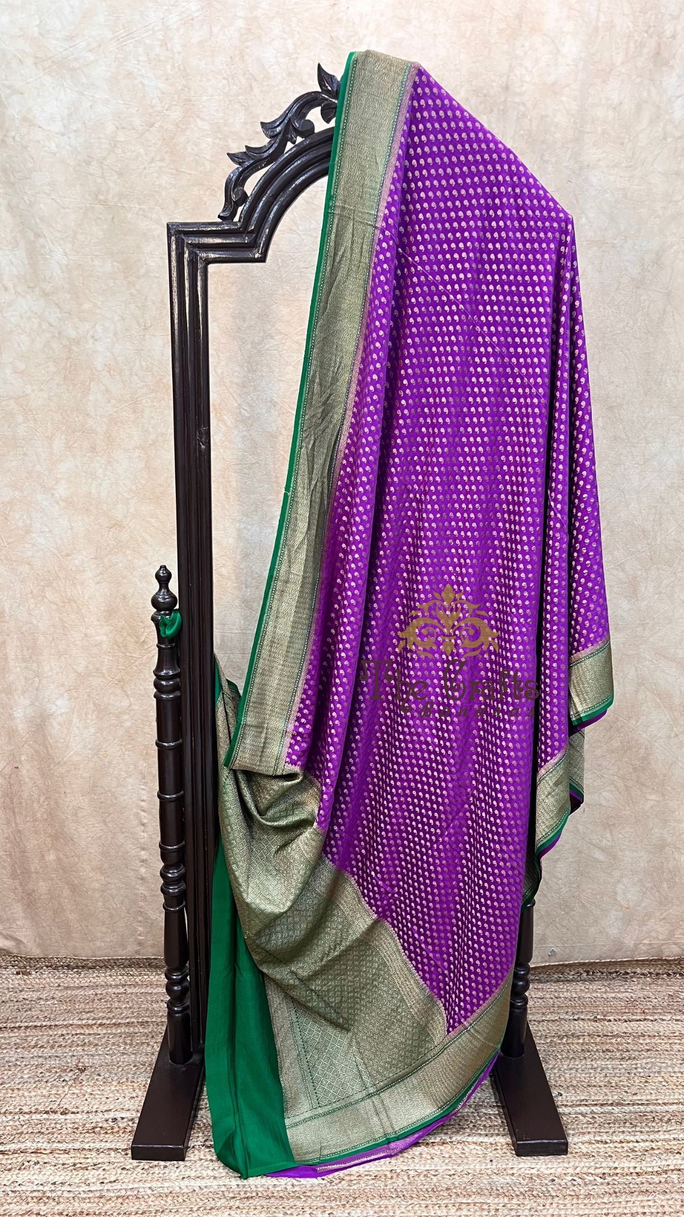 Pure Crepe Georgette Banarasi Saree - Antique Zari