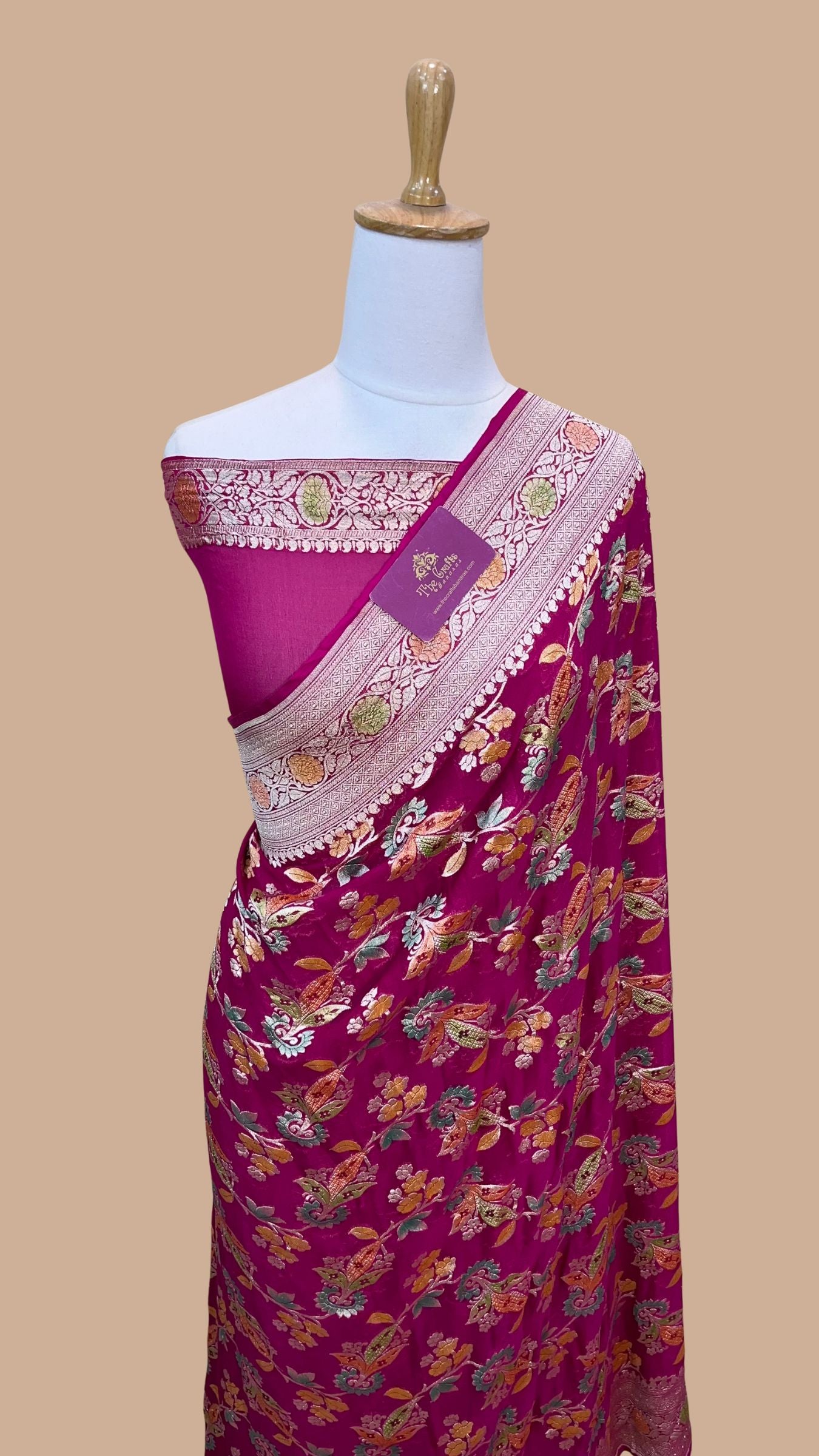 Khaddi Georgette Handloom Banarasi Saree