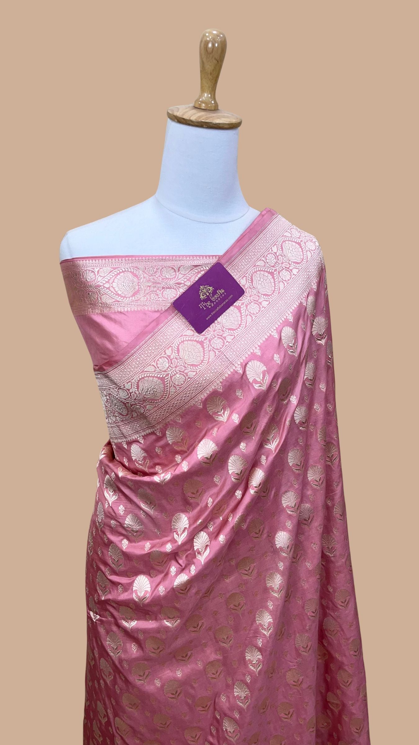 Pure Katan Silk Handloom Banarasi Saree - Jaal work