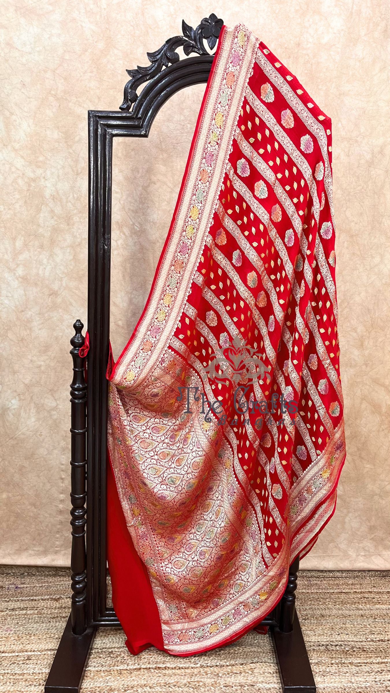 Khaddi Georgette Handloom Banarasi Saree