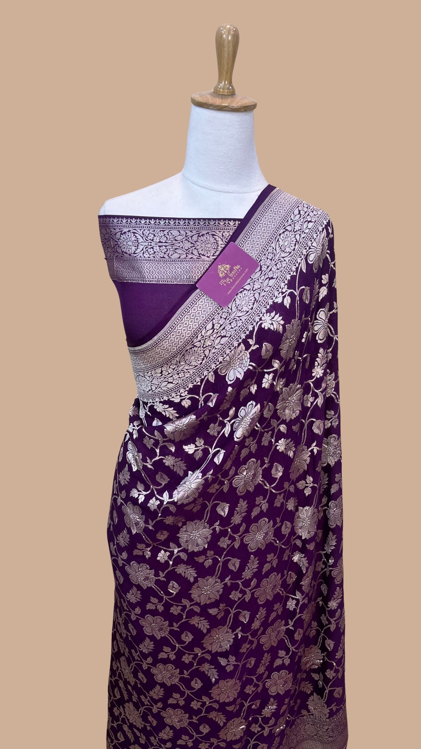 Khaddi Georgette Handloom Banarasi Saree