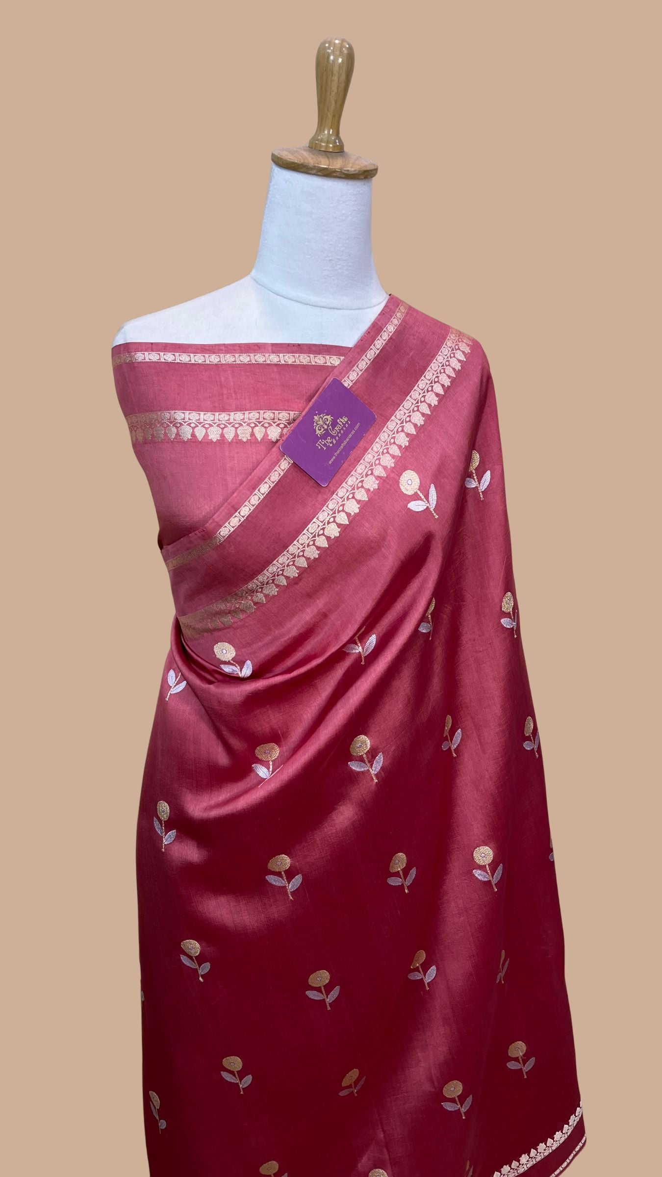 Pure Raw Mango Silk Handloom Banarasi Saree