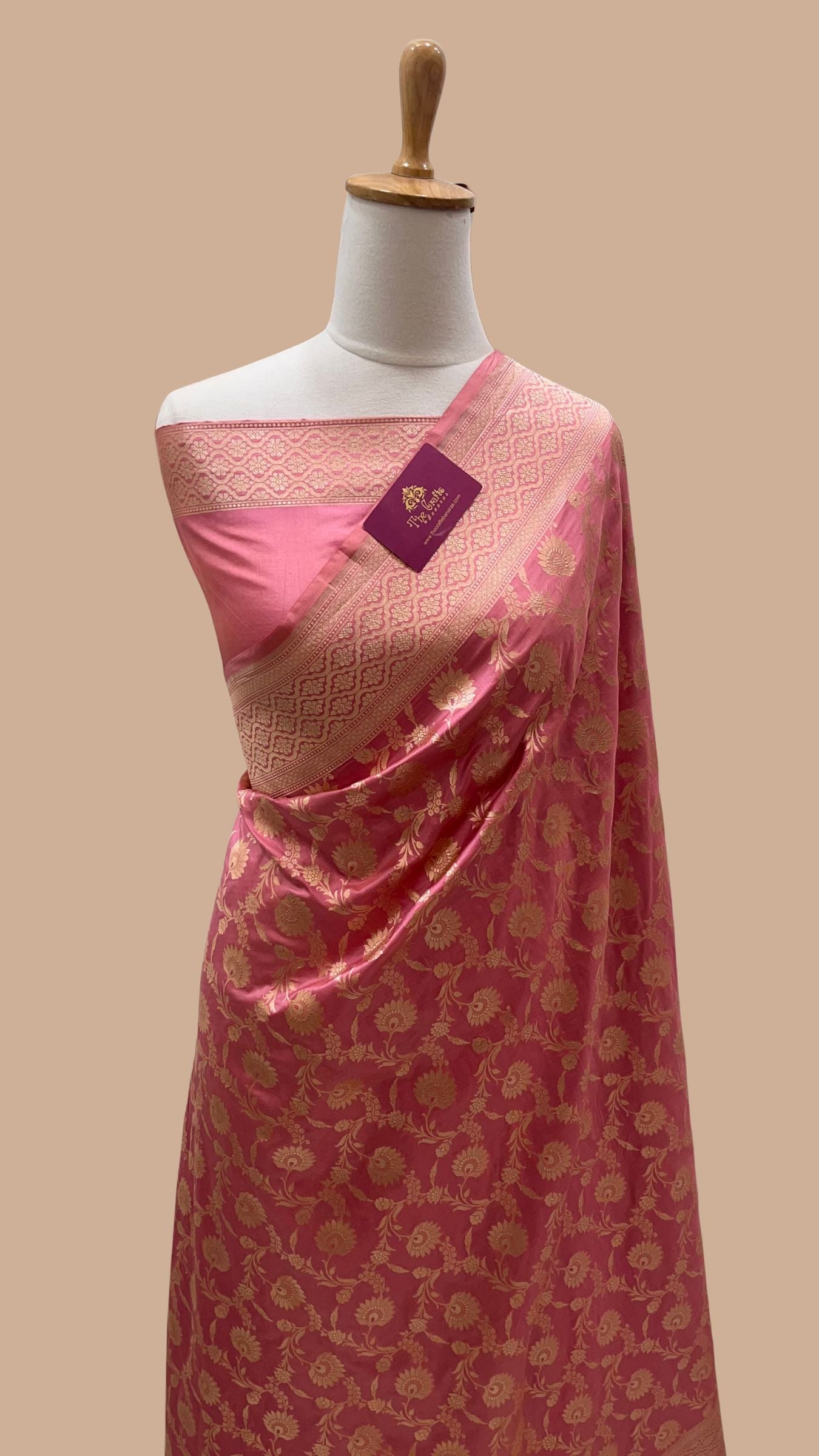 Pure Katan Silk Handloom Banarasi Saree - Jaal work