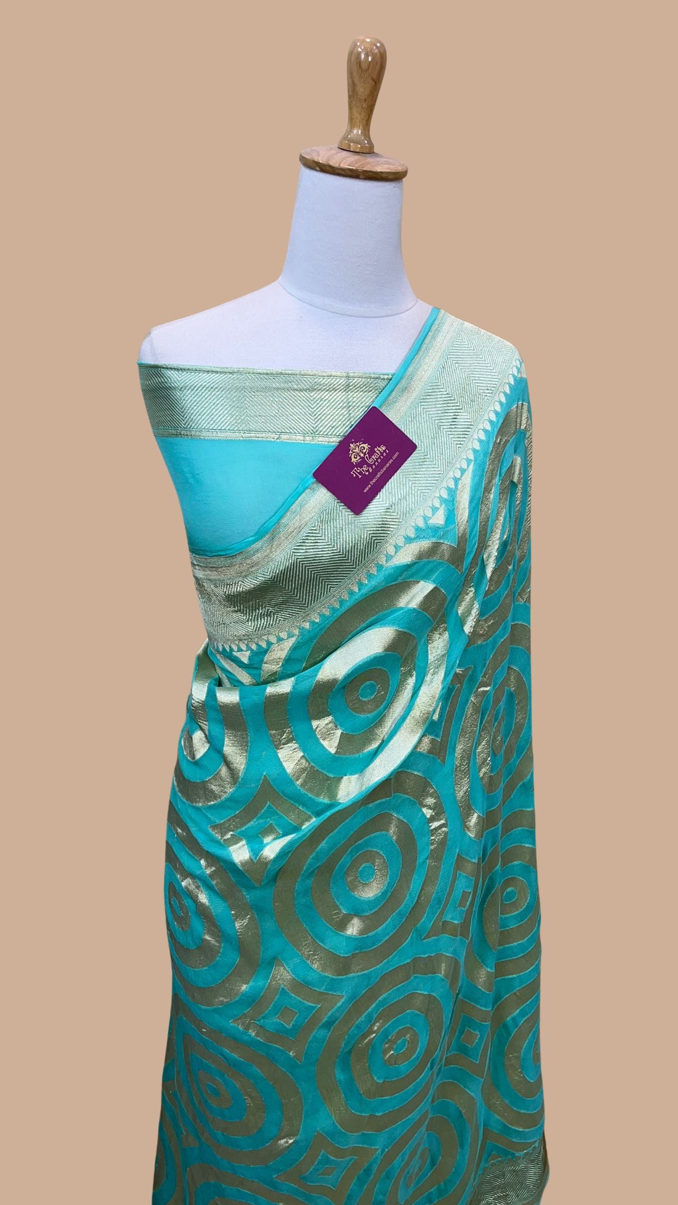 Khaddi Georgette Banarasi Saree - Water Zari