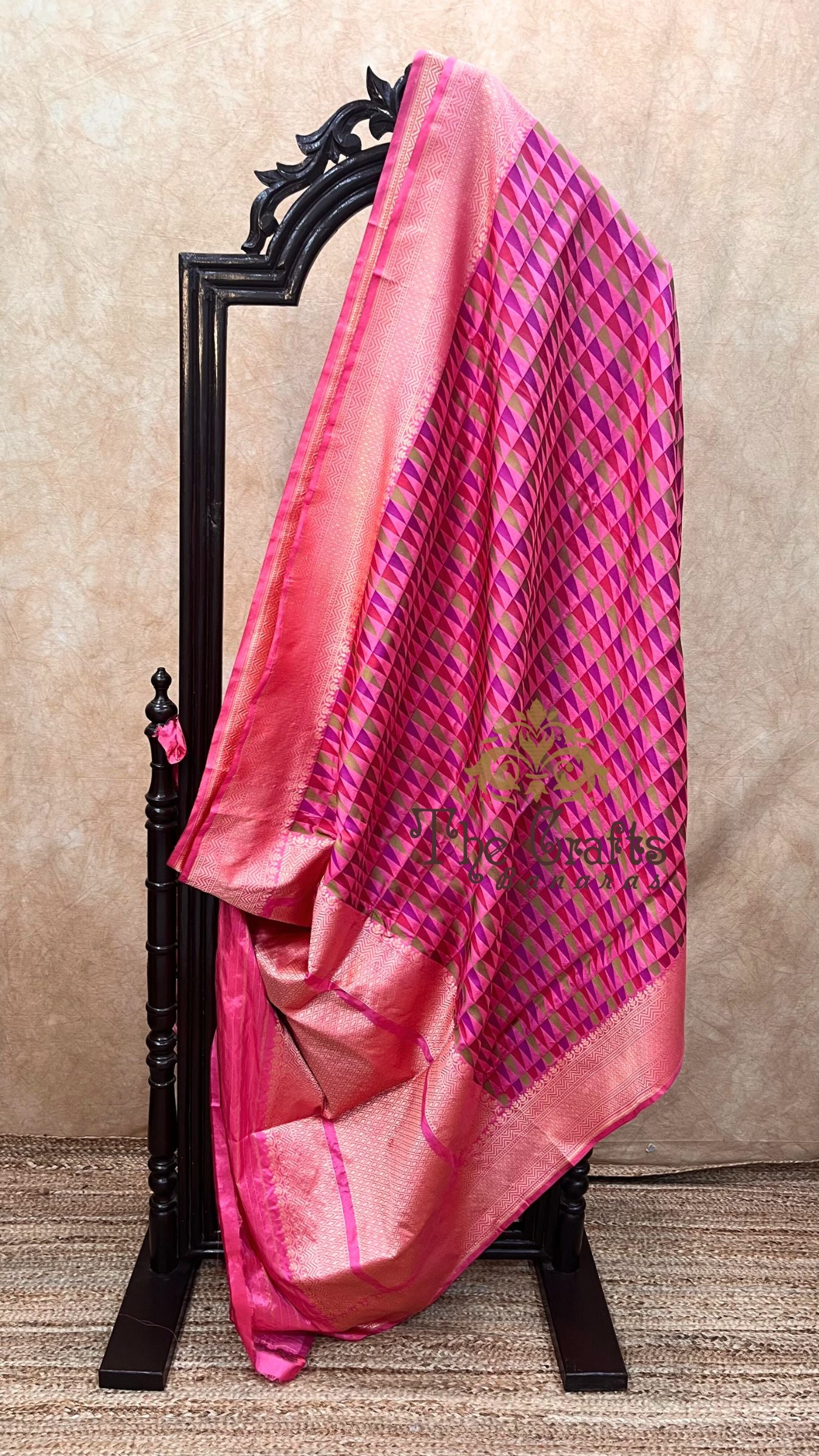 Multi Color Pure Katan Silk Handloom Banarasi Saree - with kadhua work