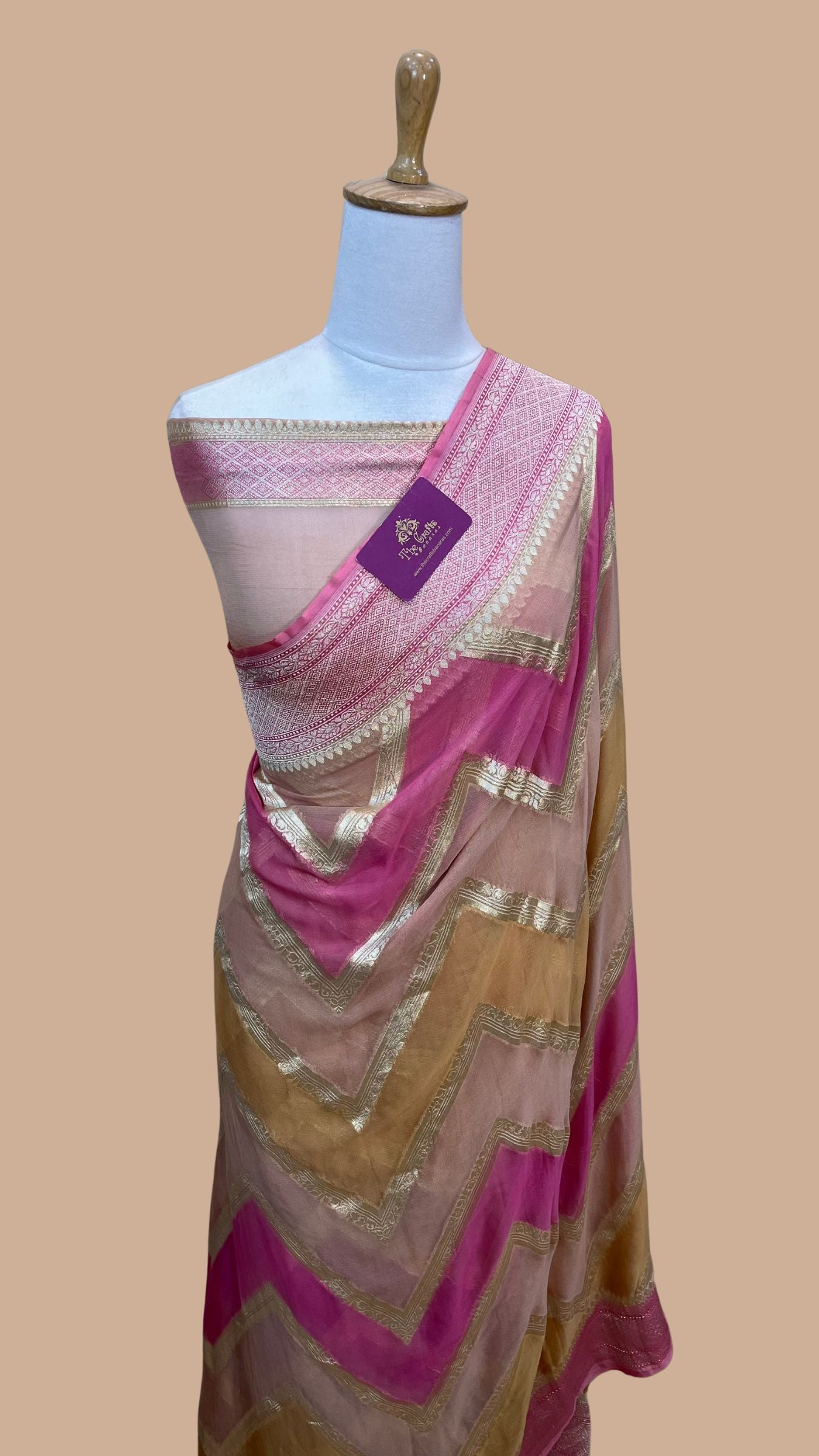 Khaddi Georgette Handloom Banarasi Saree