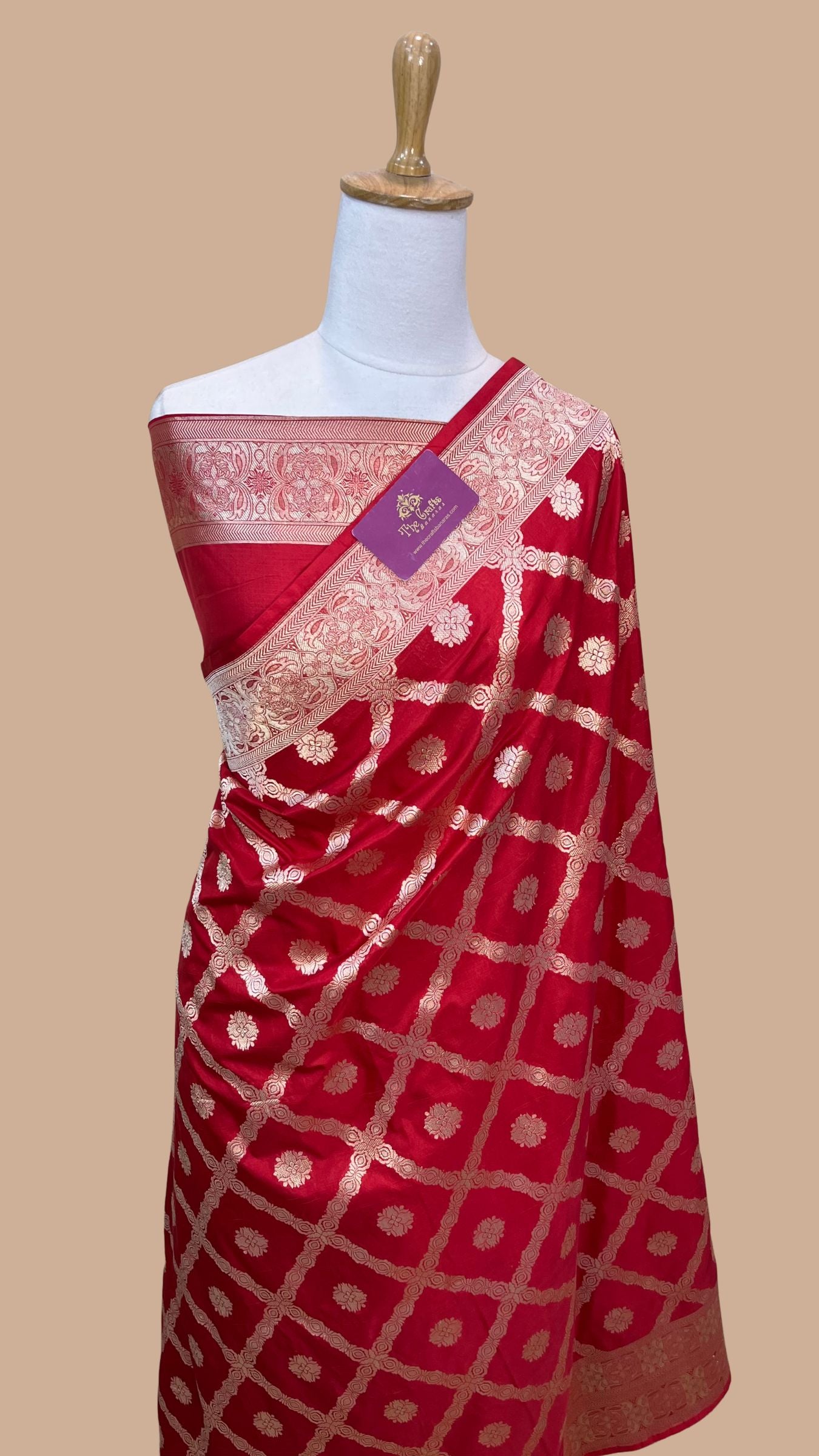 Diya Mirza in Pure Katan Silk Handloom Banarasi Saree - Jaal Work