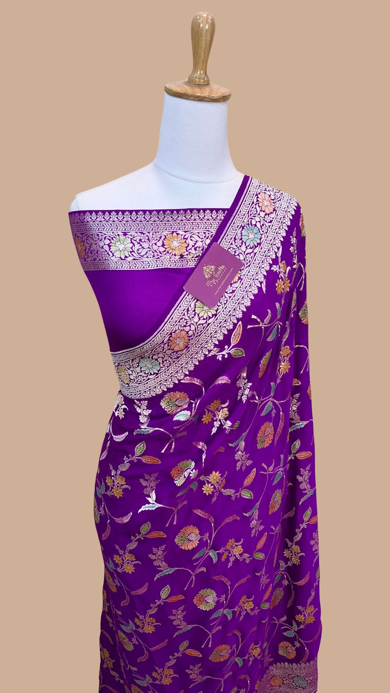 Khaddi Georgette Handloom Banarasi Saree