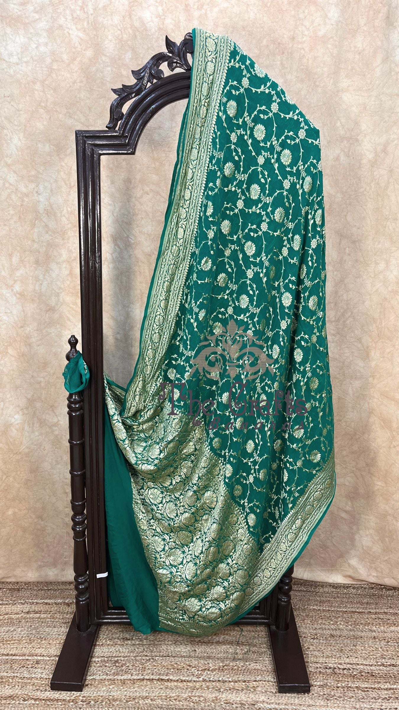 Khaddi Georgette Banarasi Saree - Gold Zari