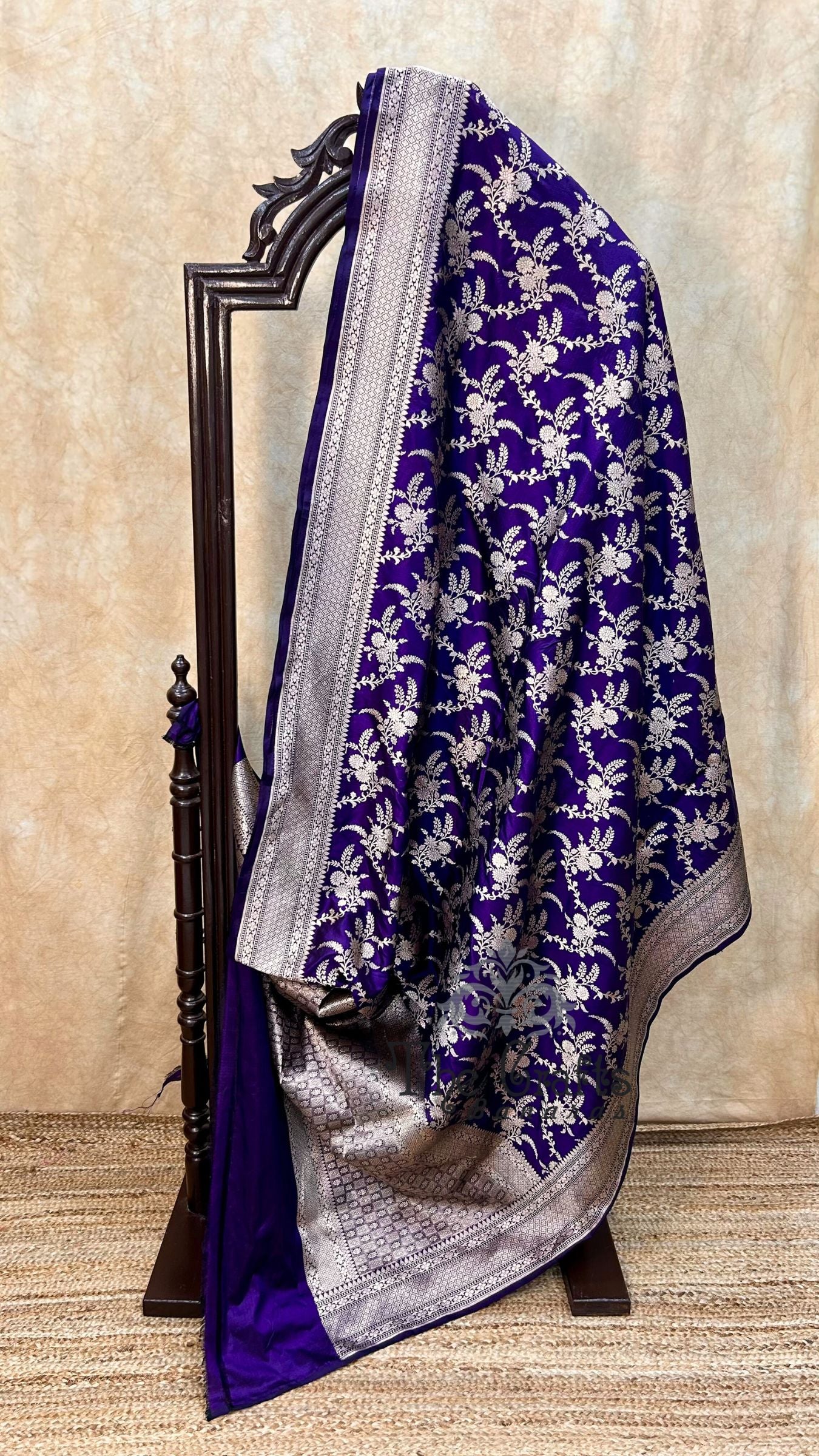 Pure Katan Silk Handloom Banarasi Saree - Jaal work