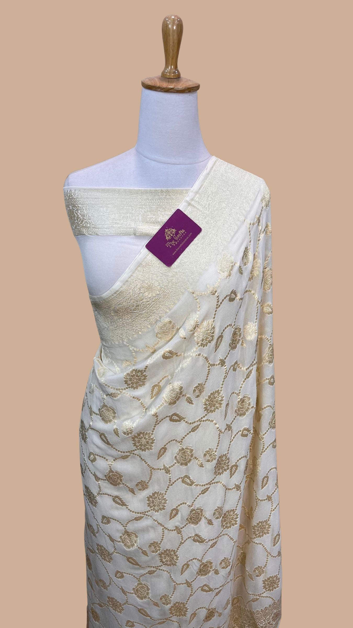 Khaddi Georgette Handloom Banarasi Saree