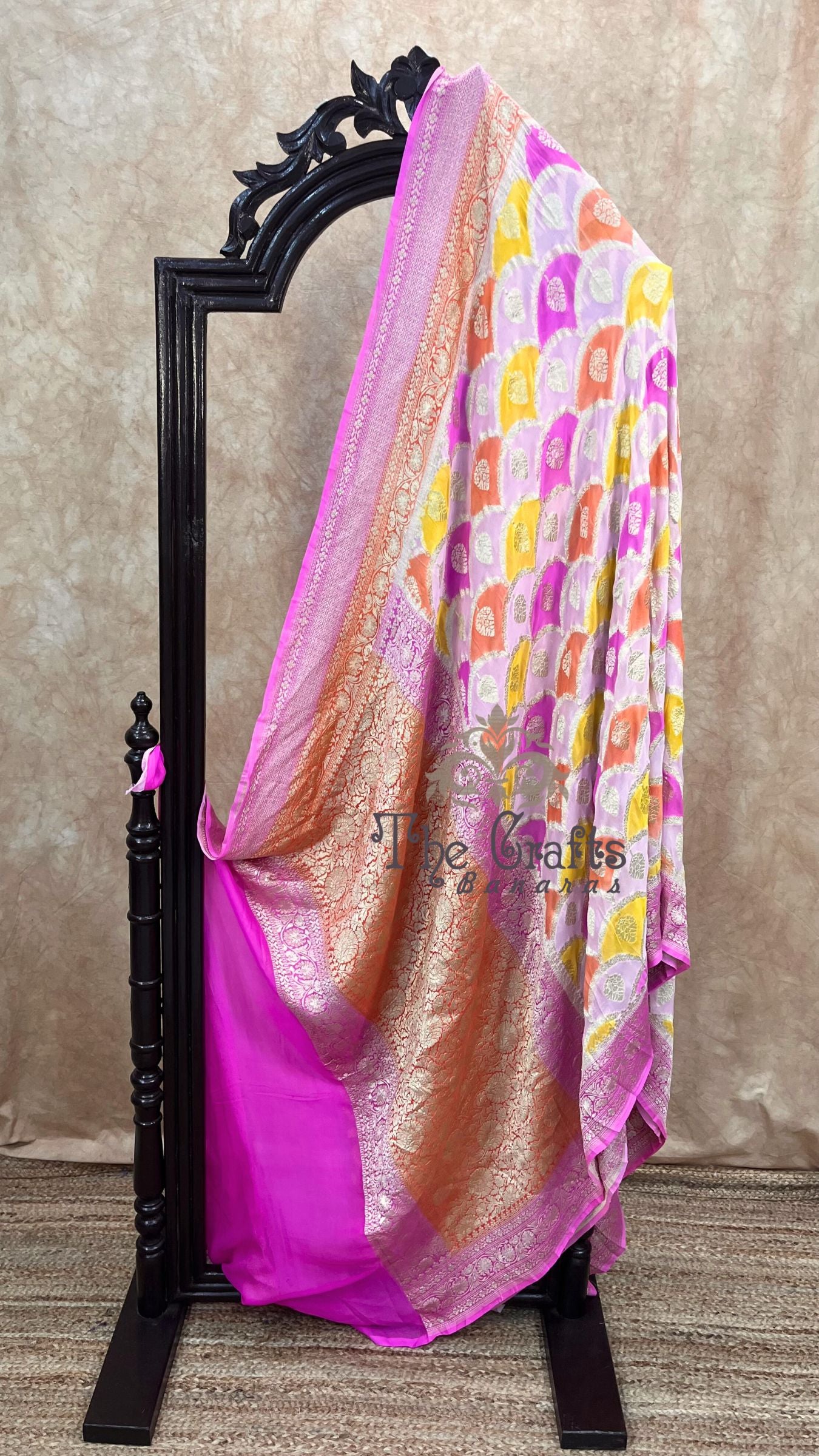 Pure Crepe Georgette Banarasi Saree - Water Zari
