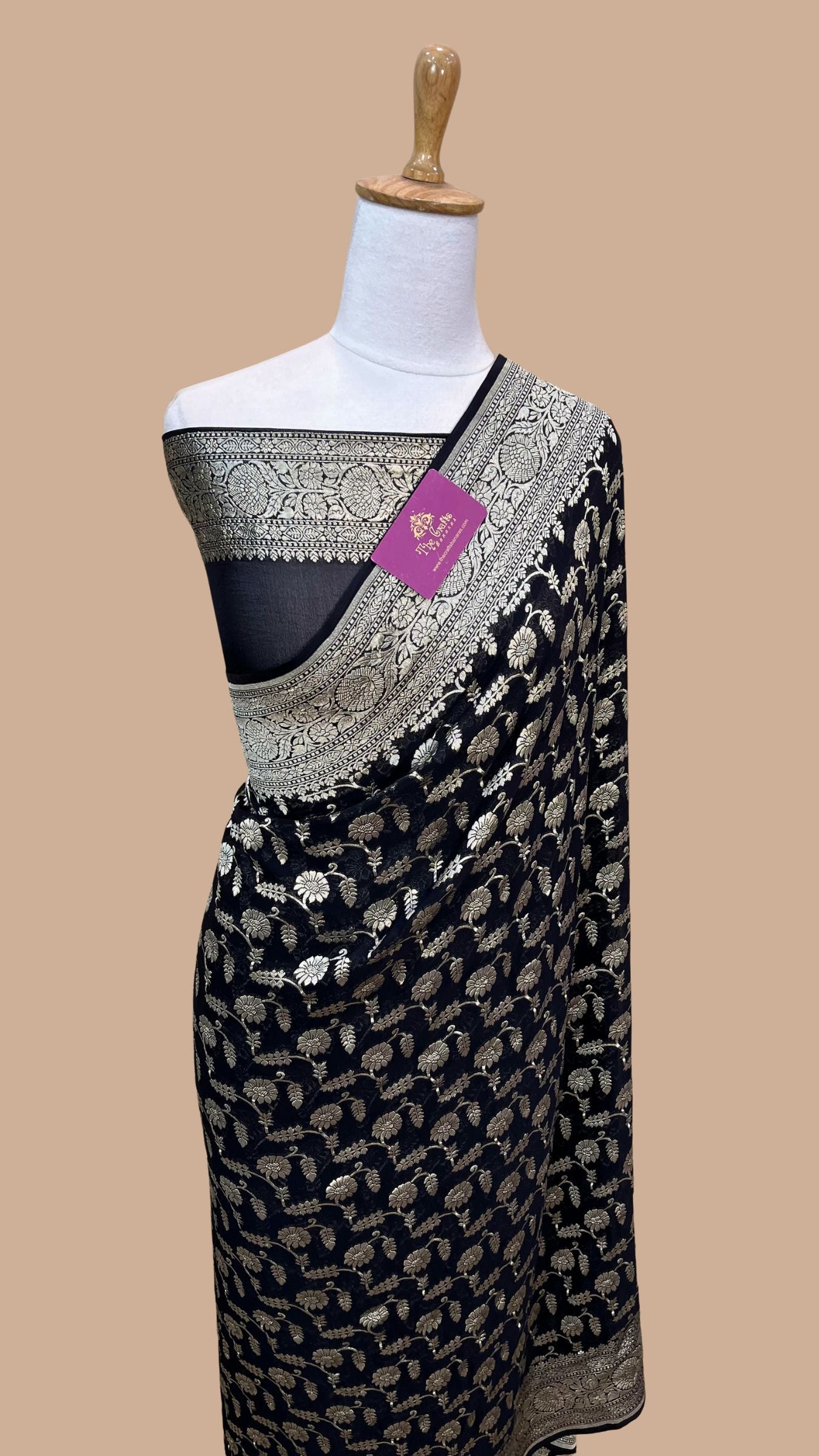 Khaddi Georgette Handloom Banarasi Saree