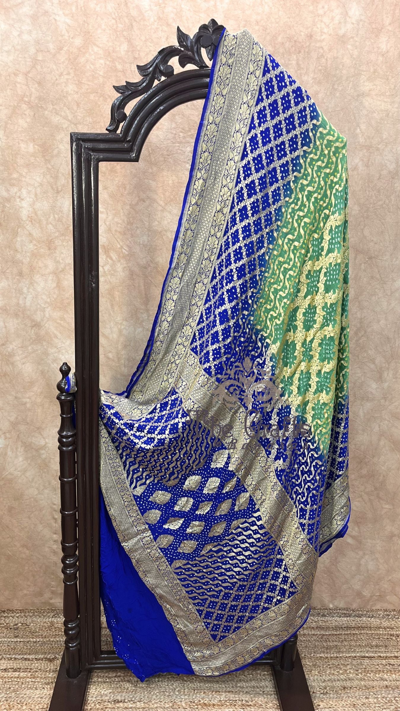 Pure Georgette Banarasi Handloom Bandhej Saree