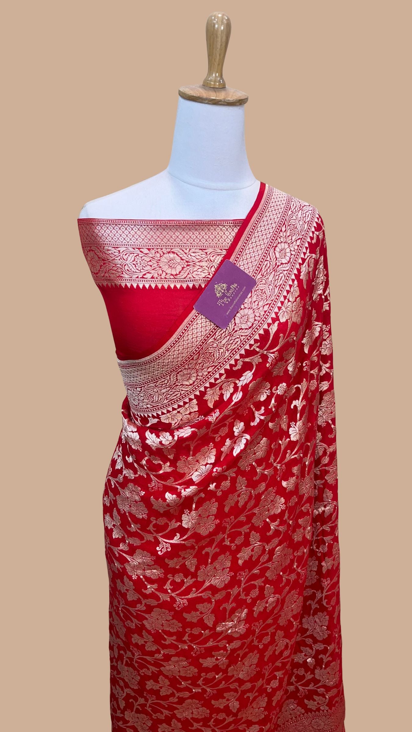 Khaddi Georgette Handloom Banarasi Saree