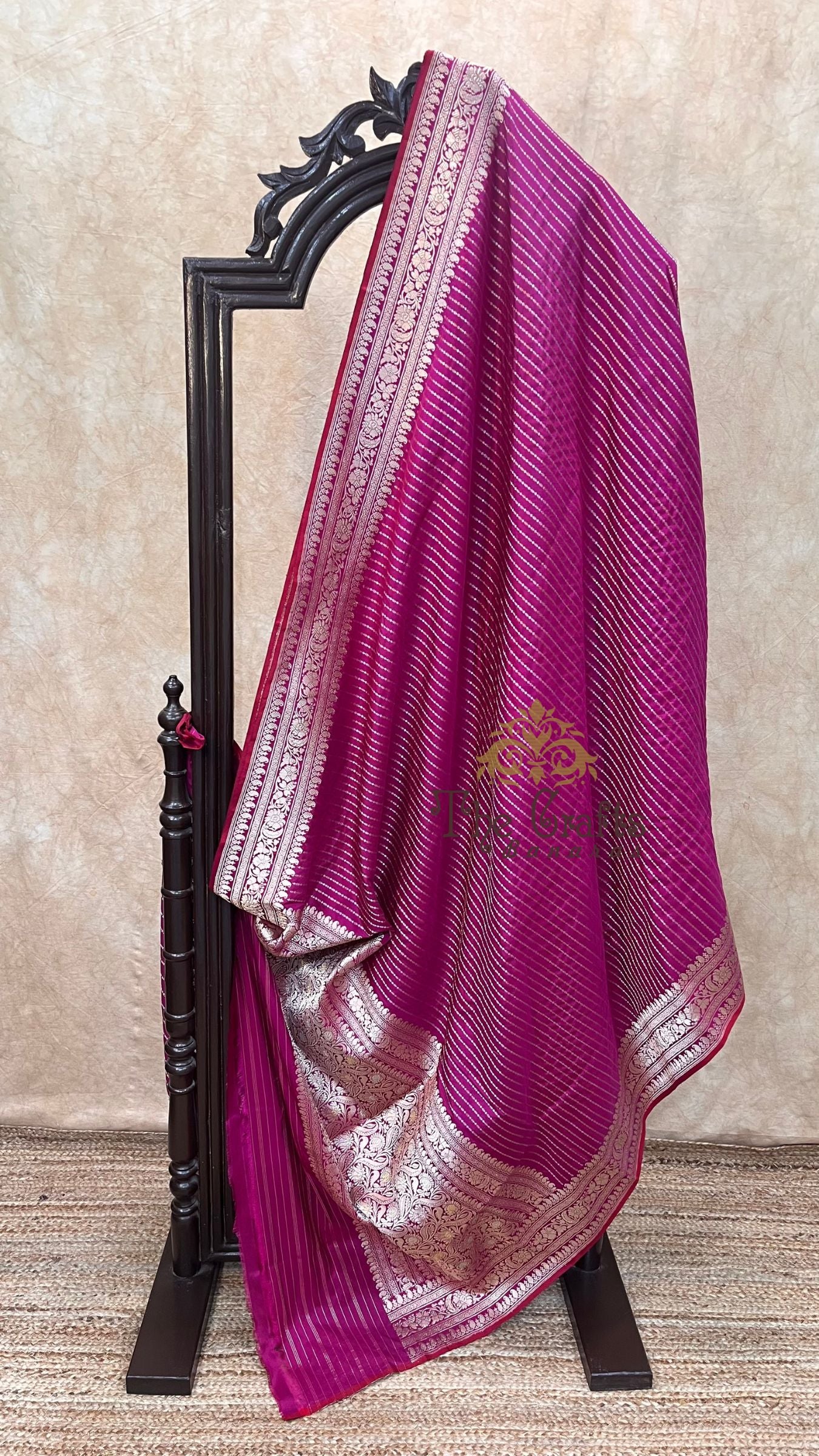 Pure Katan Silk Handloom Banarasi Saree - Sona roopa with kadhua border