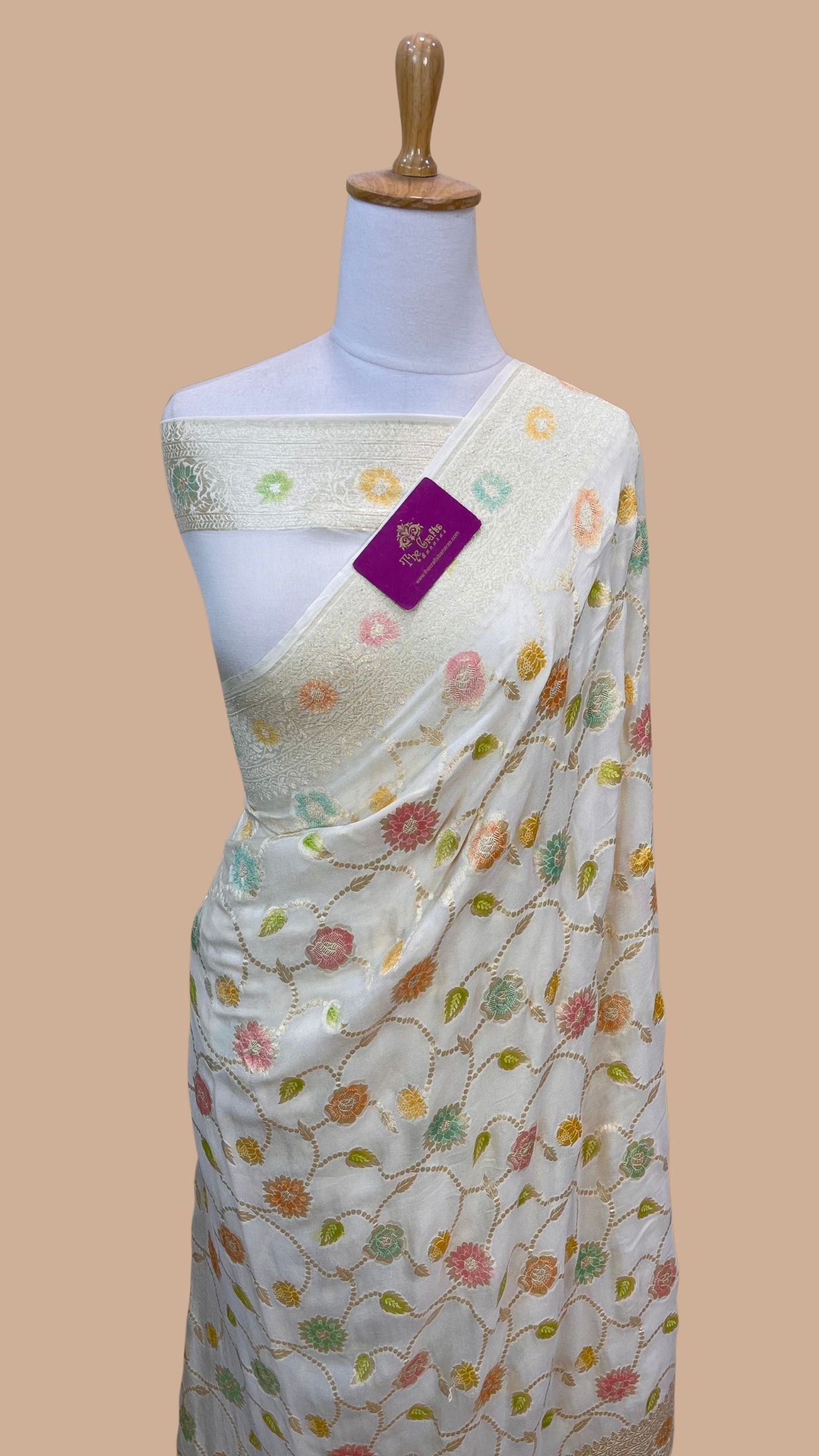 Khaddi Georgette Handloom Banarasi Saree