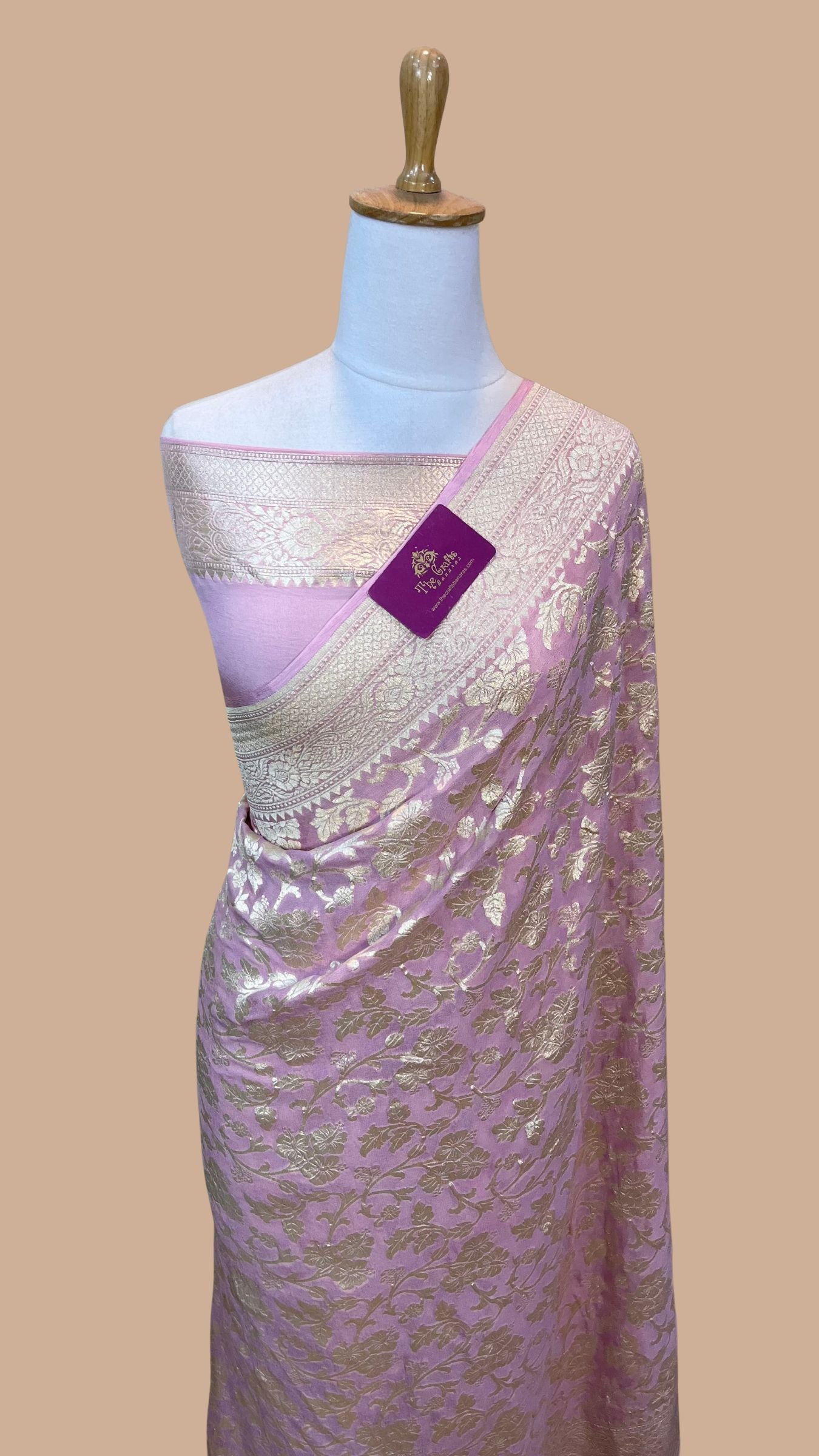 Khaddi Georgette Handloom Banarasi Saree