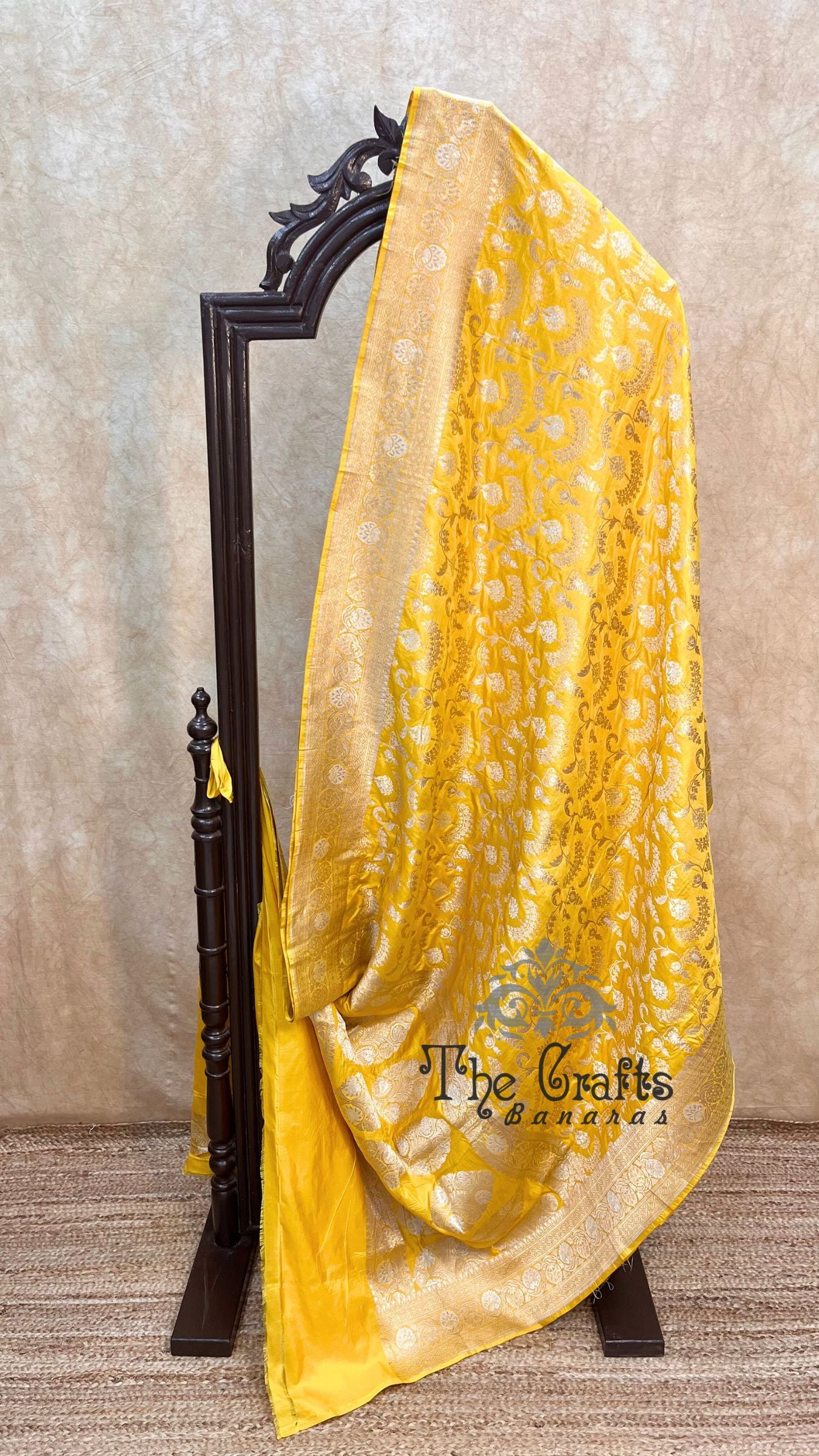 Pure Katan Silk Handloom Banarasi Saree - All over Sona Roopa Jaal work
