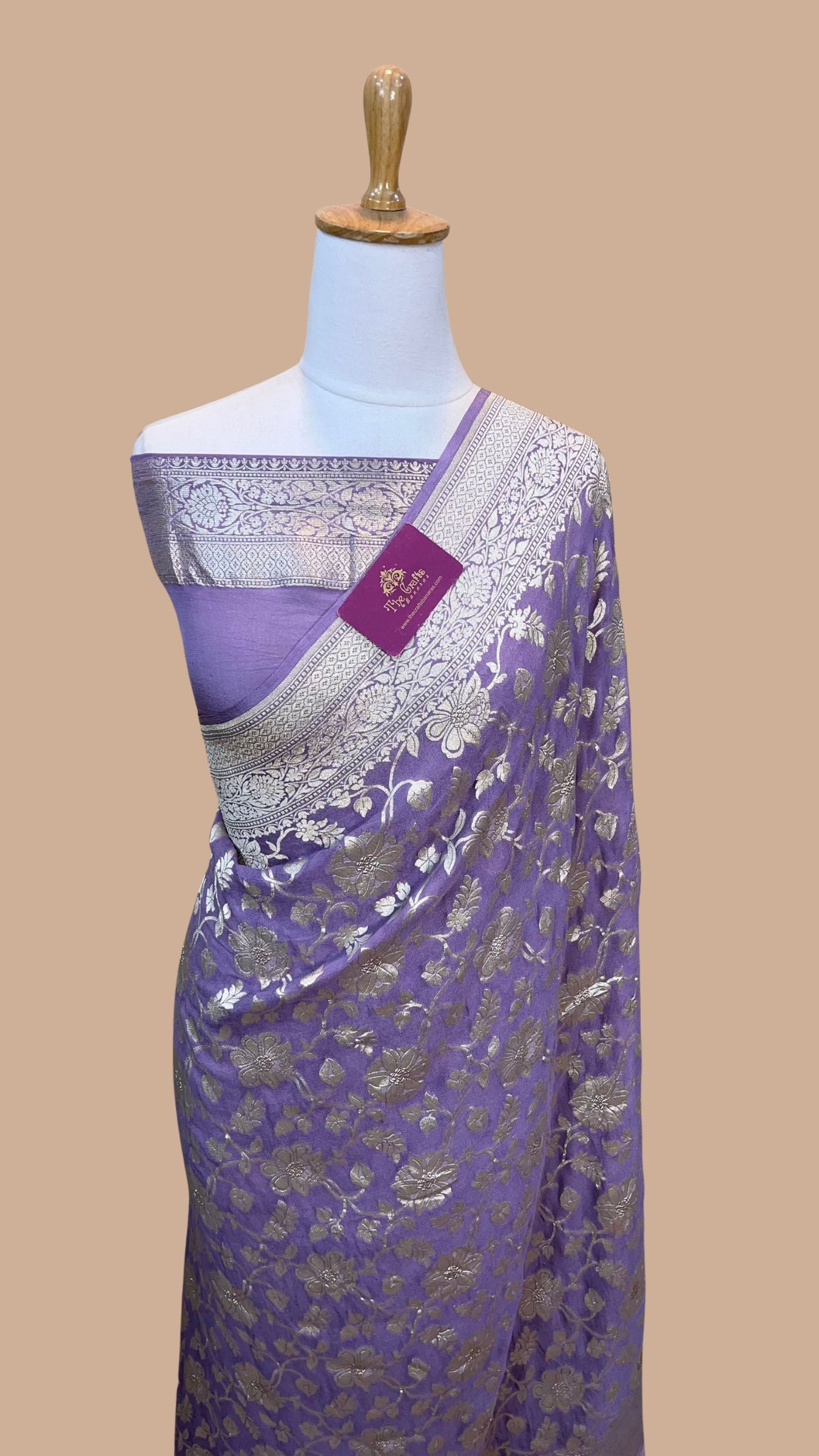 Khaddi Georgette Handloom Banarasi Saree