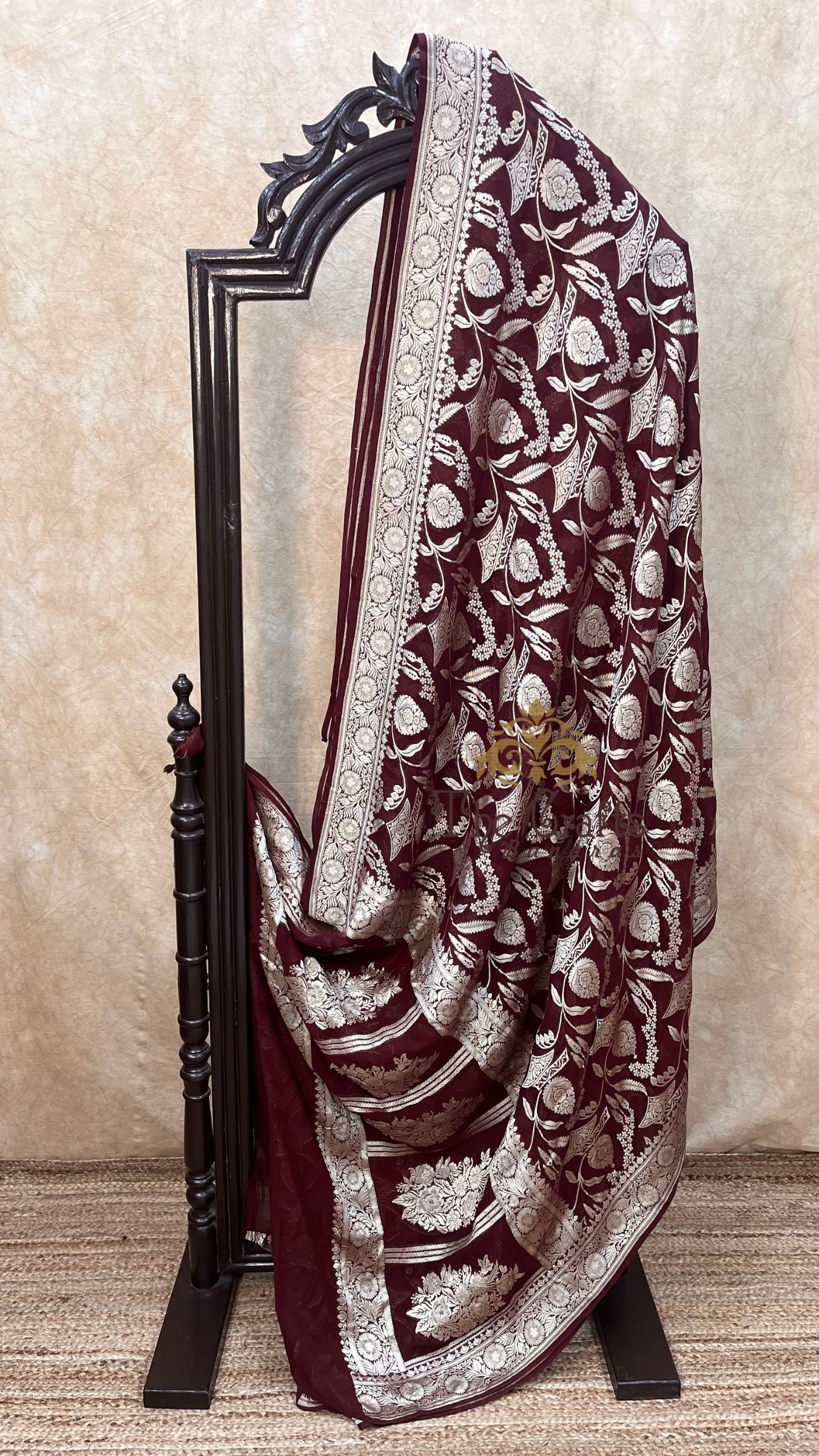 Khaddi Georgette Handloom Banarasi Saree - Water Zari