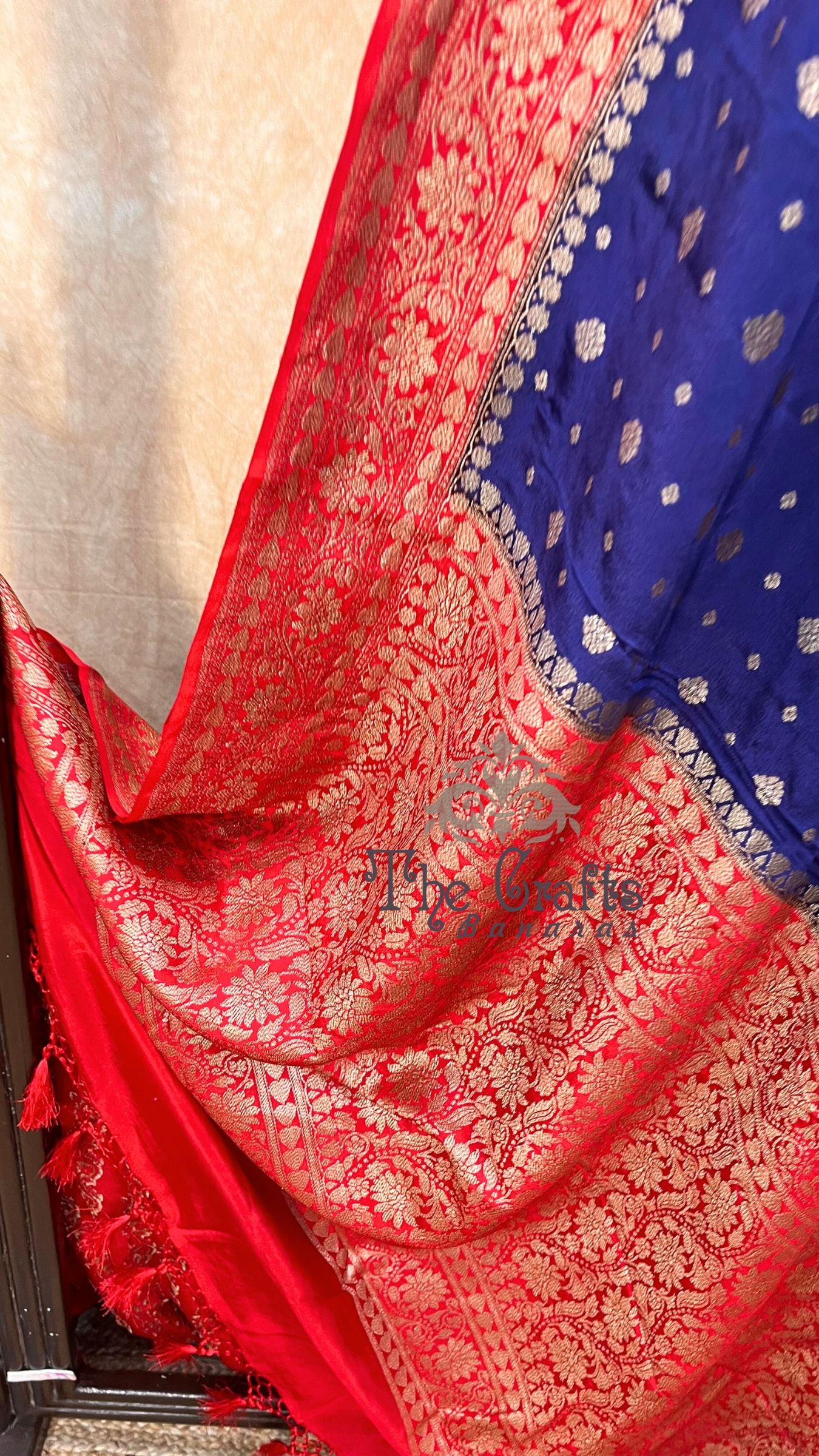 Pure Crepe Georgette Banarasi Saree - Antique Zari