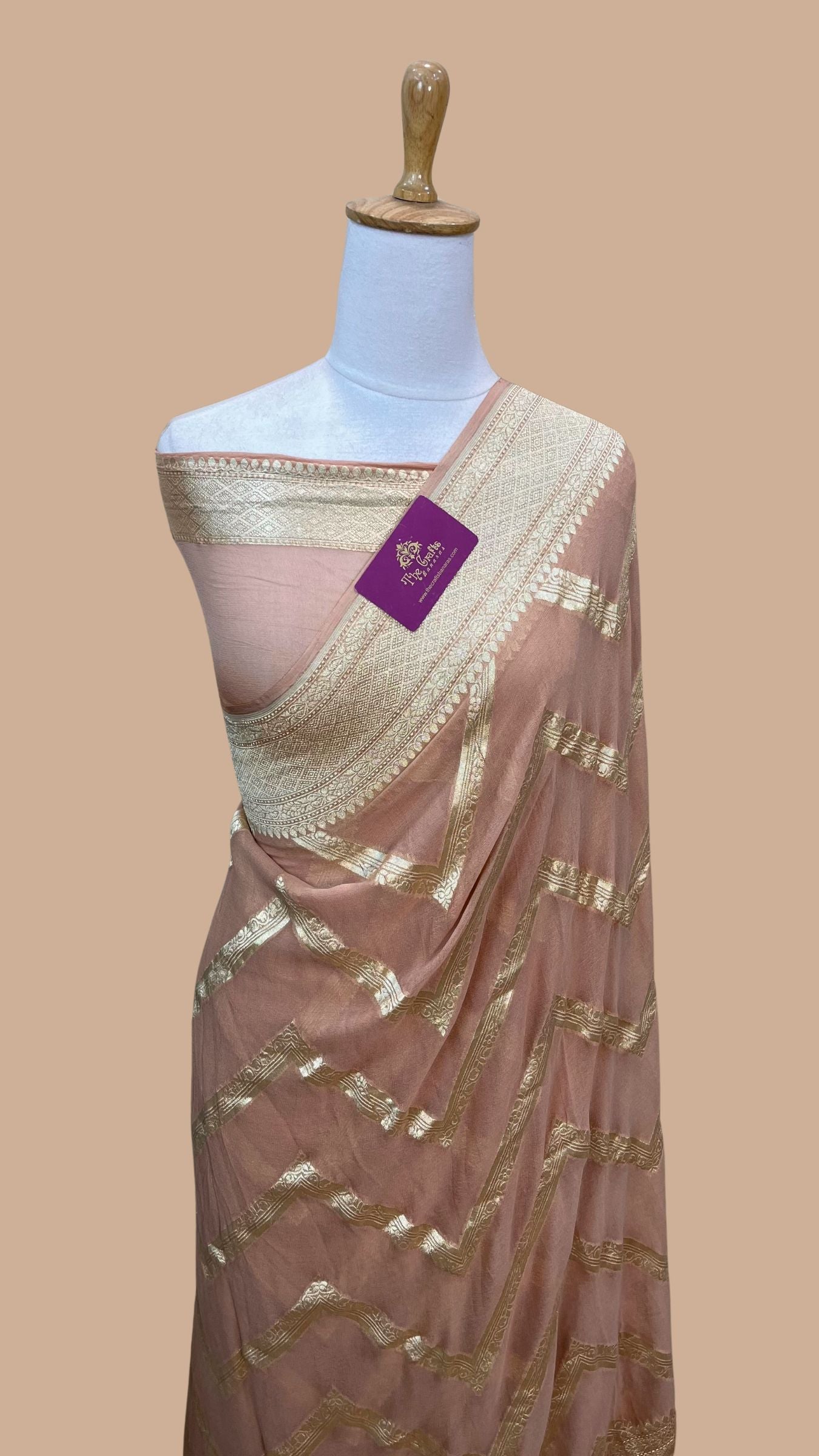 Khaddi Georgette Handloom Banarasi Saree