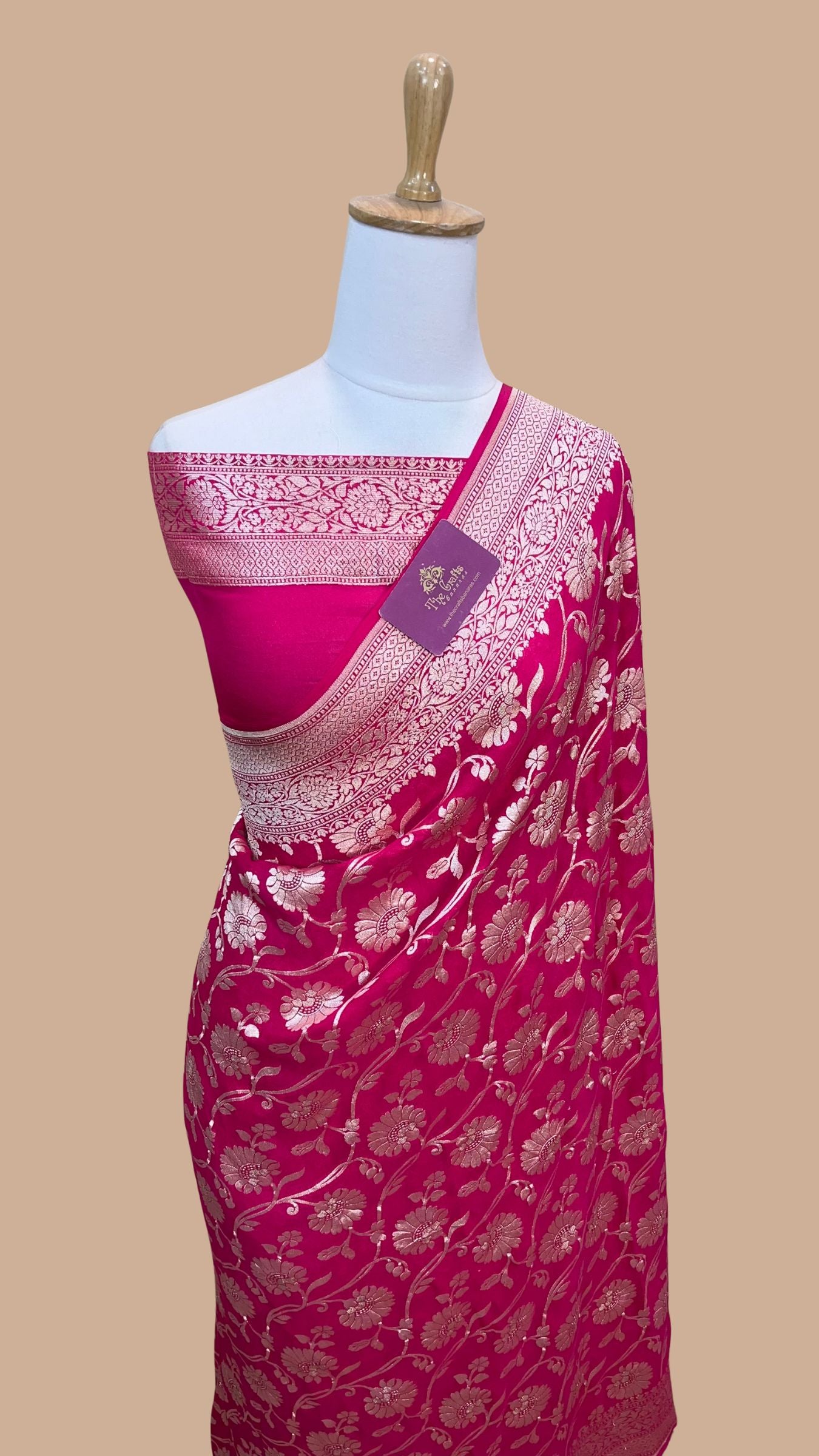 Khaddi Georgette Handloom Banarasi Saree