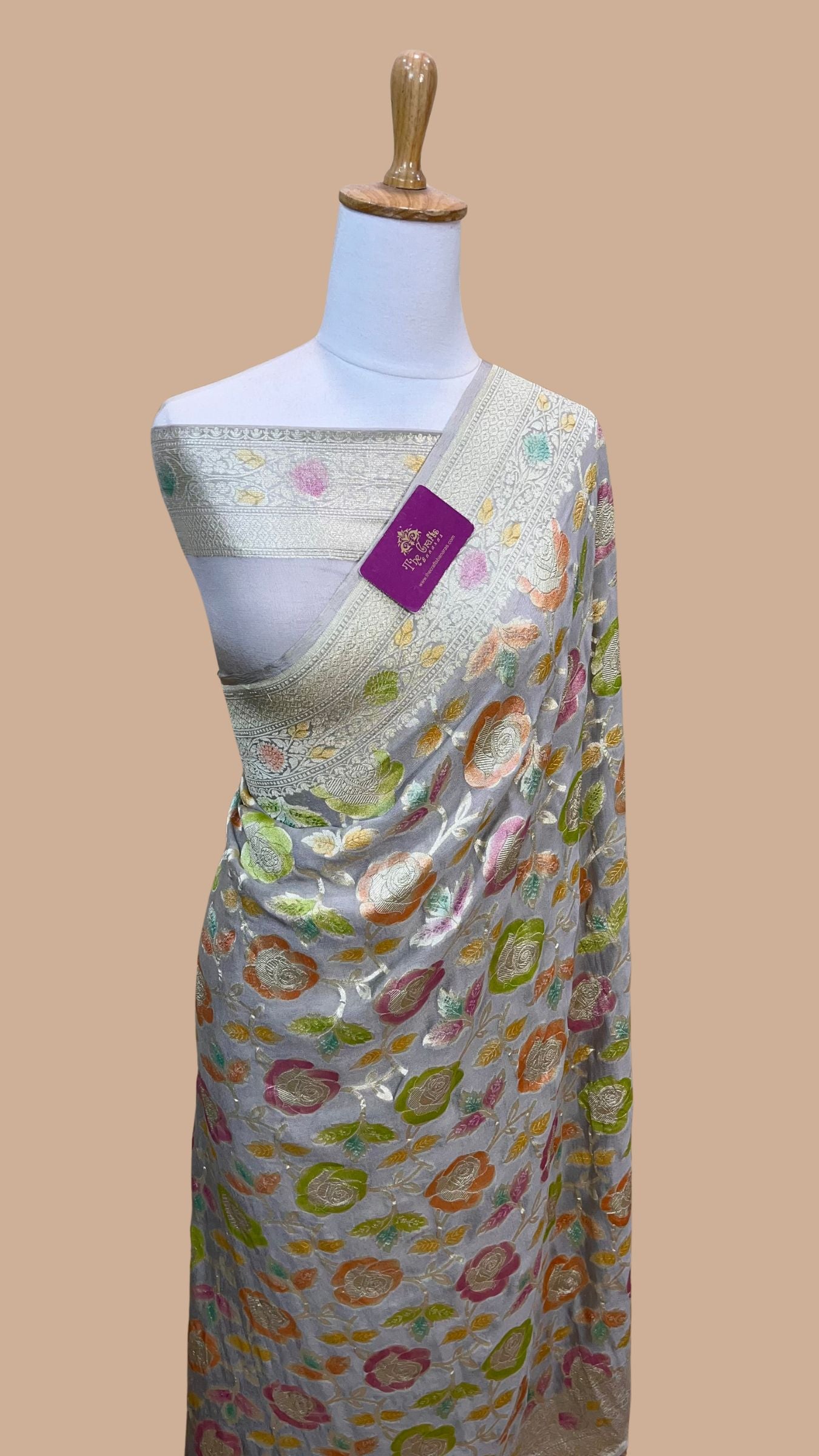 Khaddi Georgette Handloom Banarasi Saree