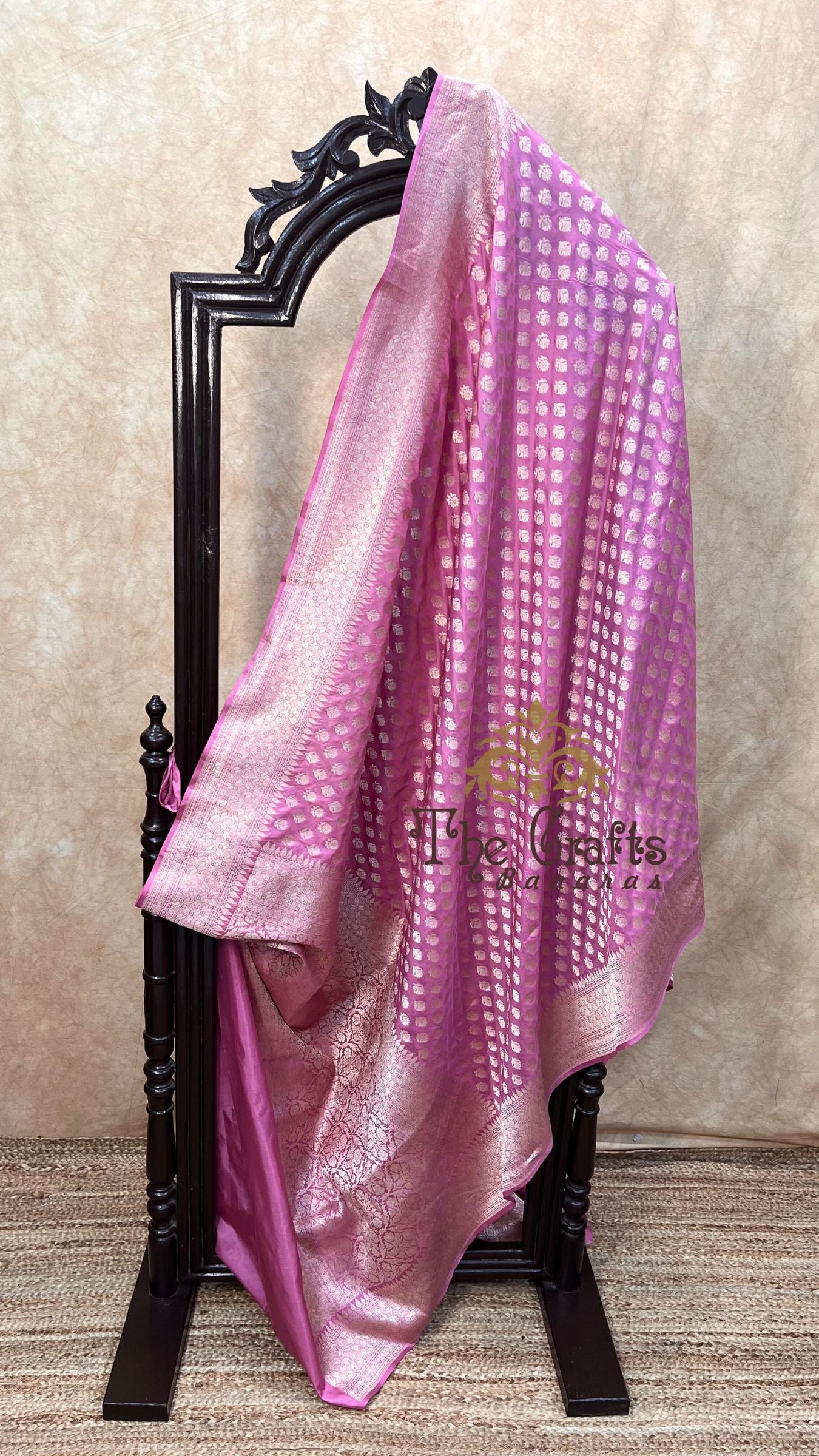 Pure Katan Silk Handloom Banarasi Saree - Jaal work