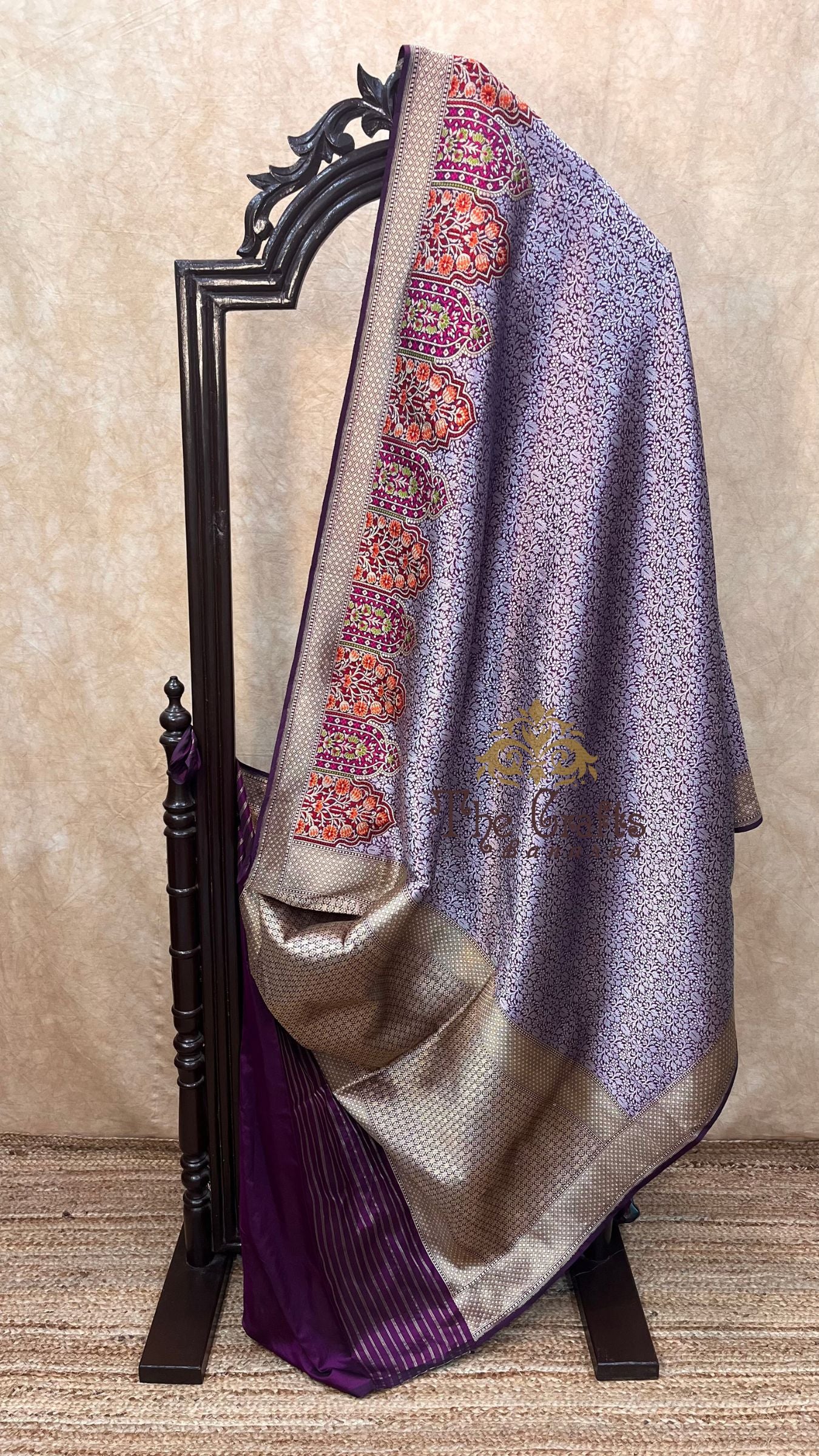 Pure Katan Silk Handloom Banarasi Saree - Kadhua Tanchui Brocade Meena