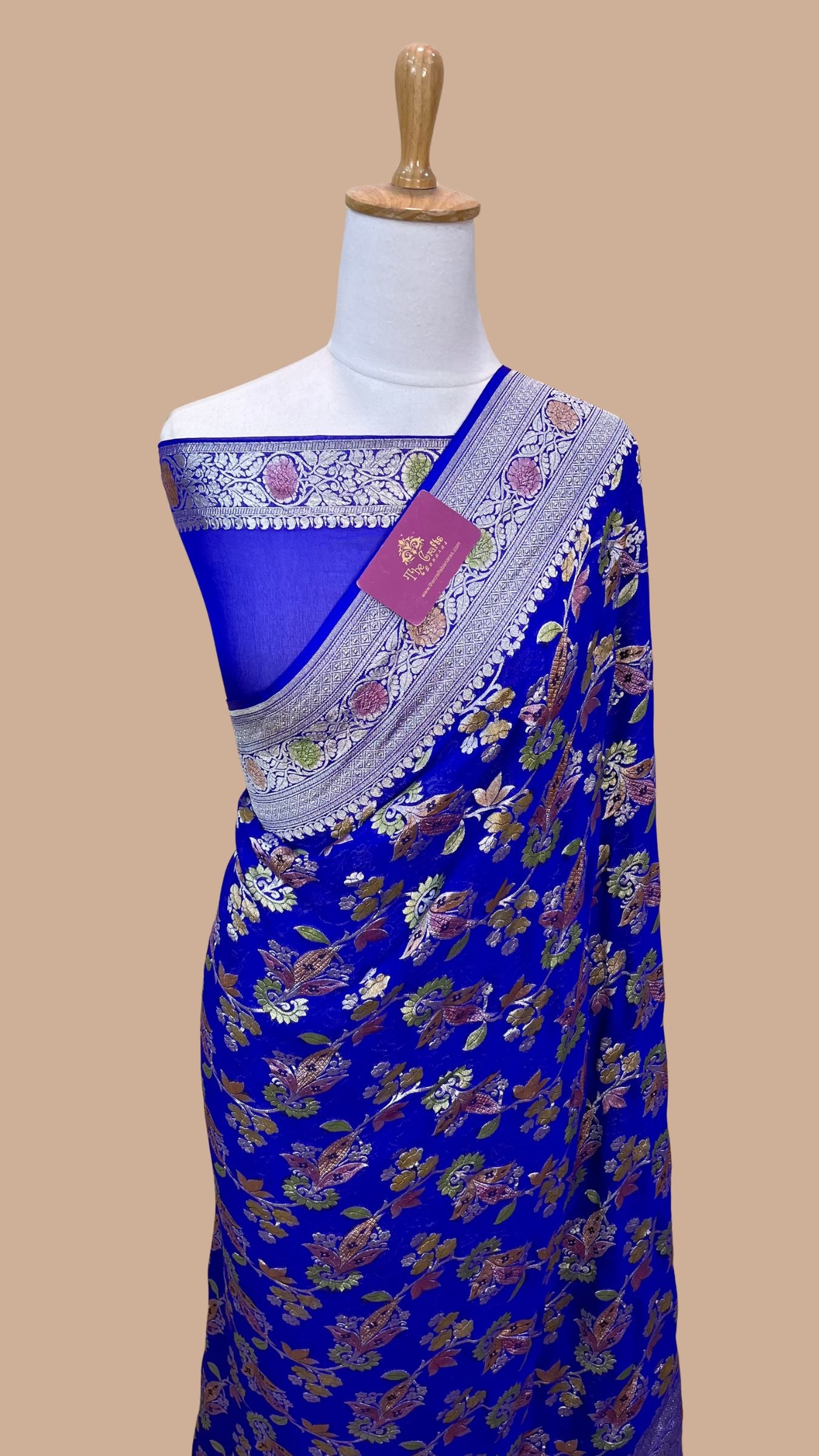 Khaddi Georgette Handloom Banarasi Saree