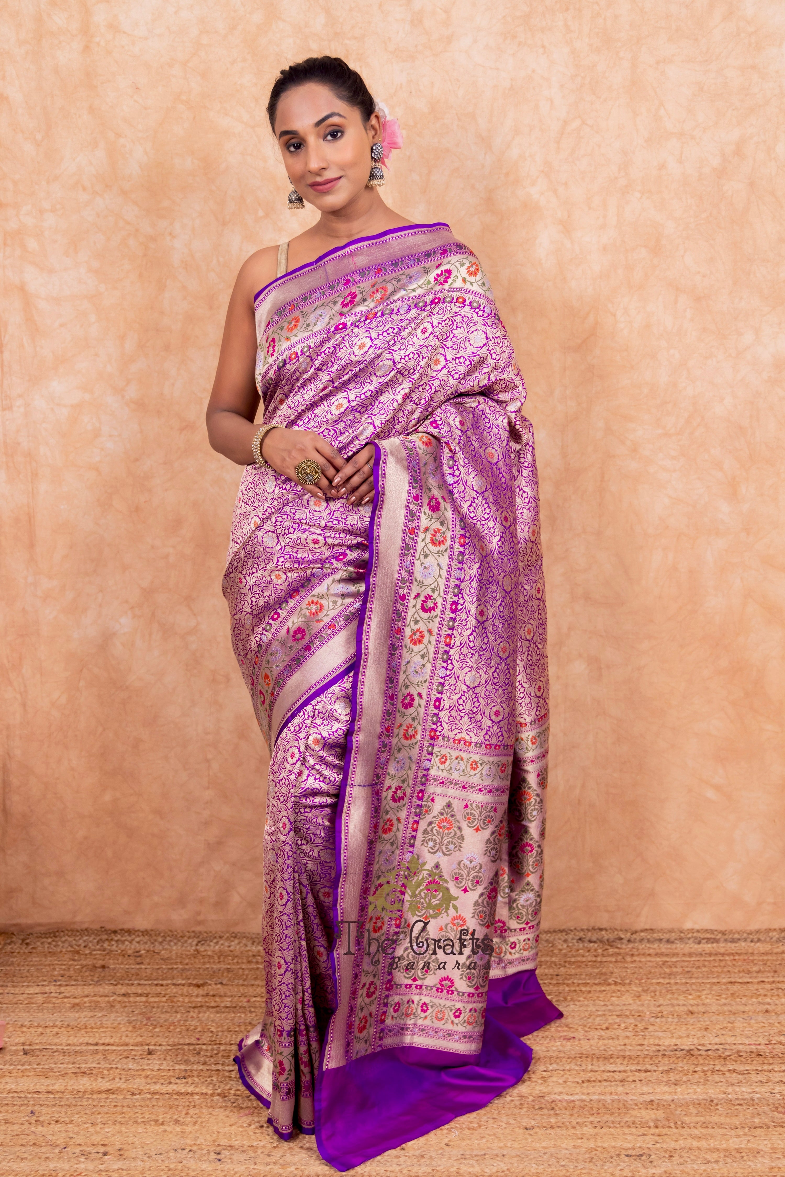 Pure Katan Silk Handloom Banarasi Saree - Tanchui Brocade Meena