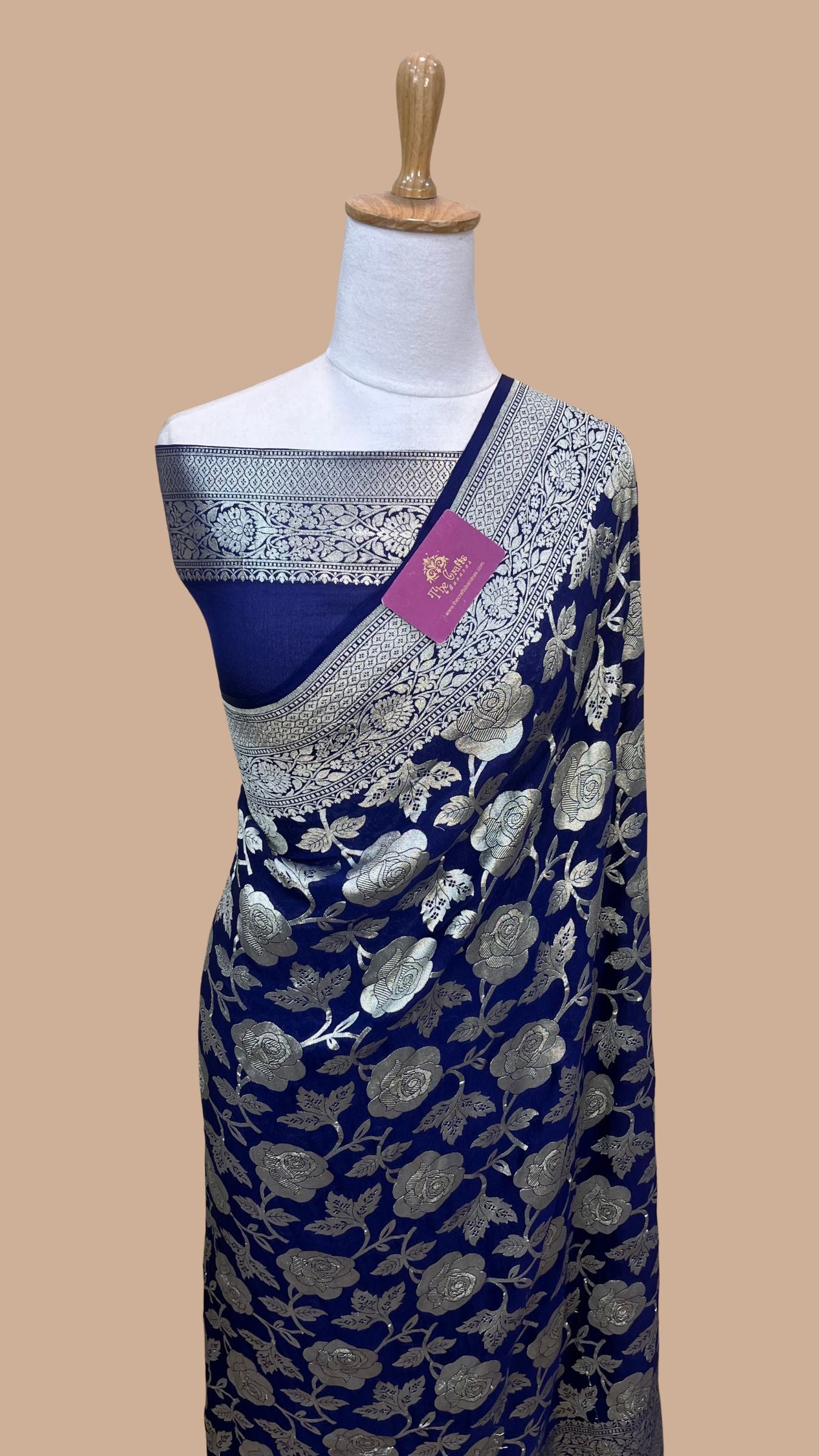 Khaddi Georgette Handloom Banarasi Saree