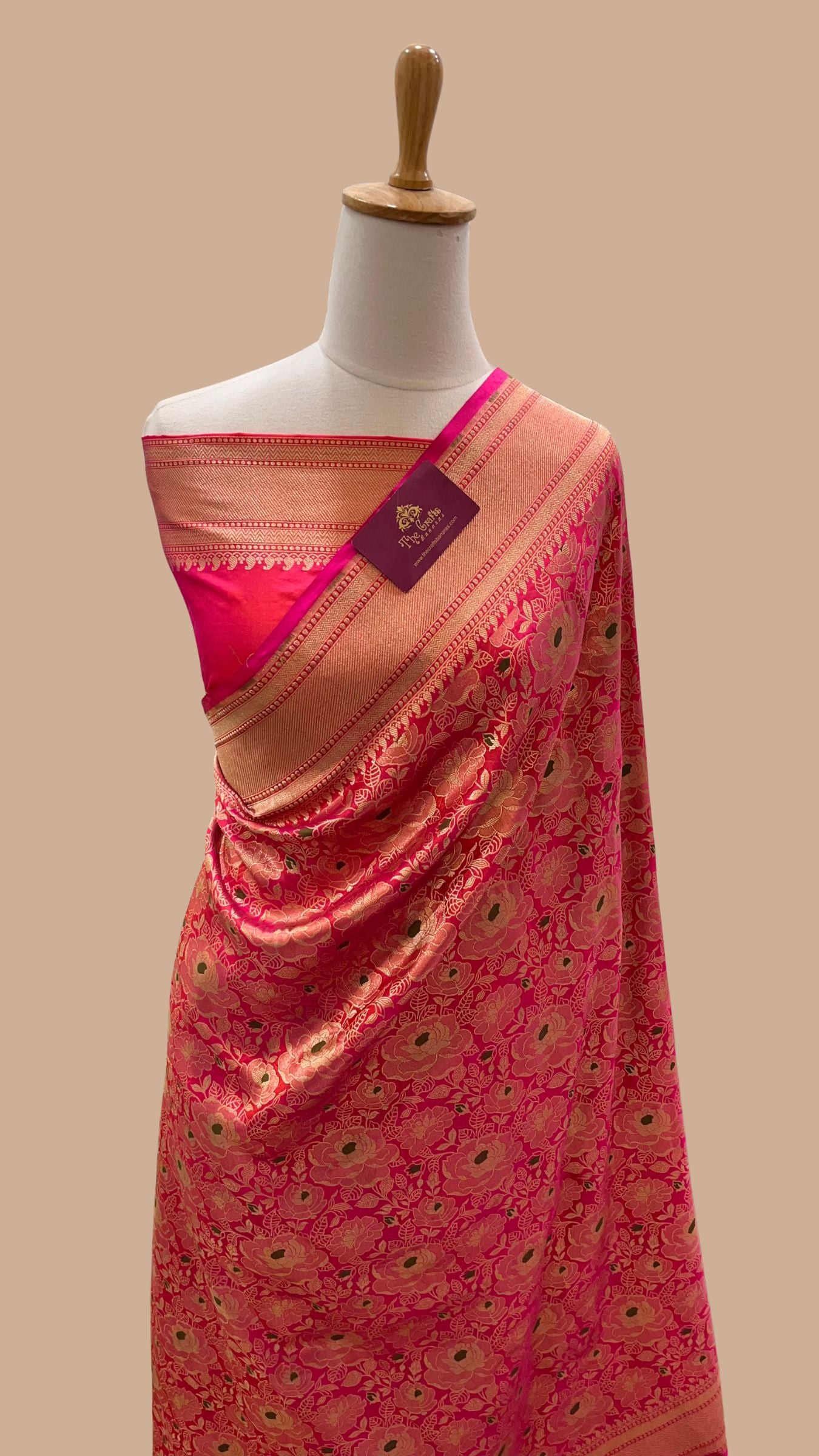 Pure Katan Silk Handloom Banarasi Saree - Tanchui Brocade Meena