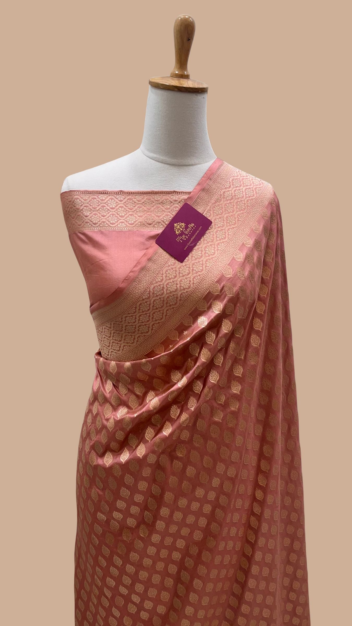 Pure Katan Silk Handloom Banarasi Saree - Jaal work