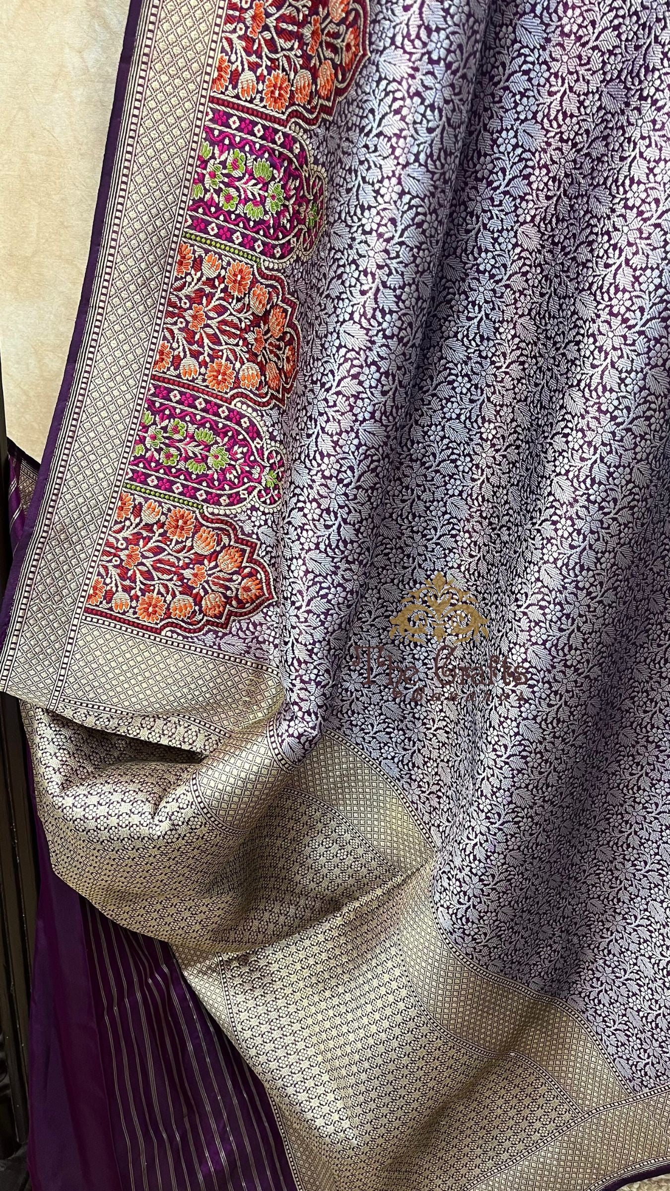 Pure Katan Silk Handloom Banarasi Saree - Kadhua Tanchui Brocade Meena