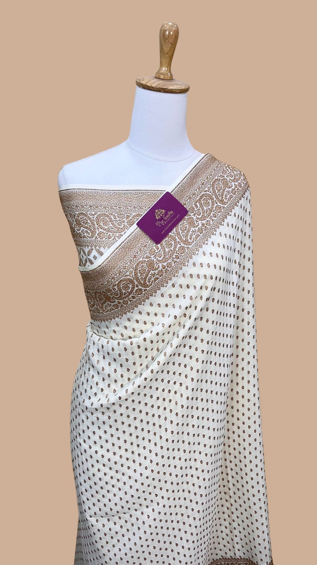 Pure Crepe Georgette Banarasi Saree - Antique Zari