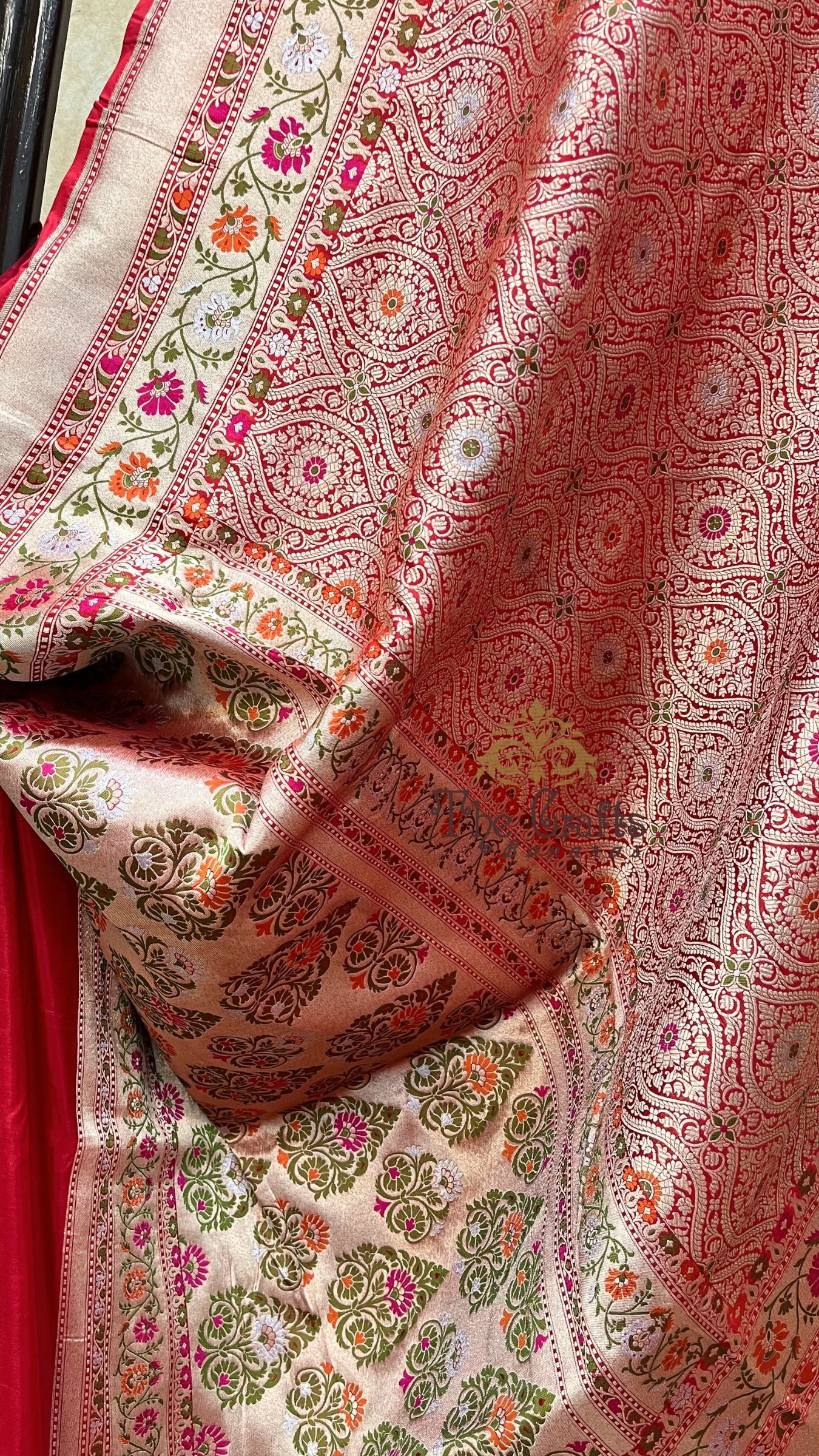 Pure Katan Silk Handloom Banarasi Saree - Tanchui Brocade Meena