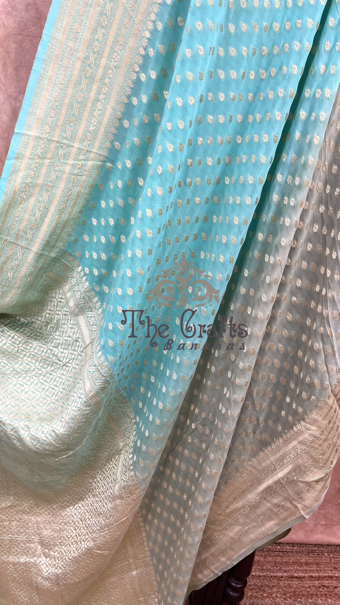 Khaddi Georgette Handloom Banarasi Saree