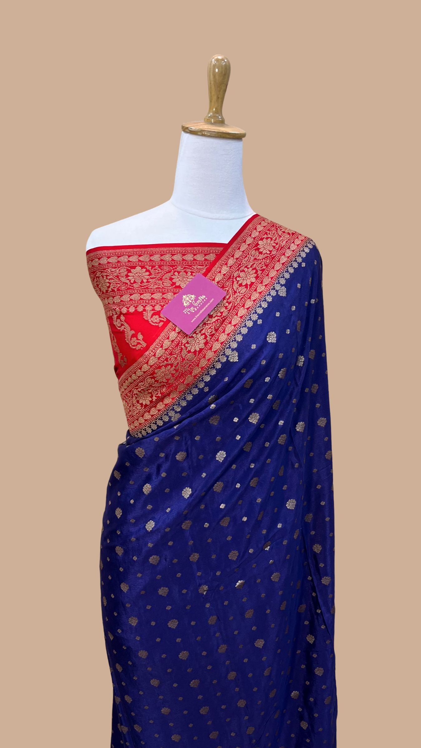 Pure Crepe Georgette Banarasi Saree - Antique Zari