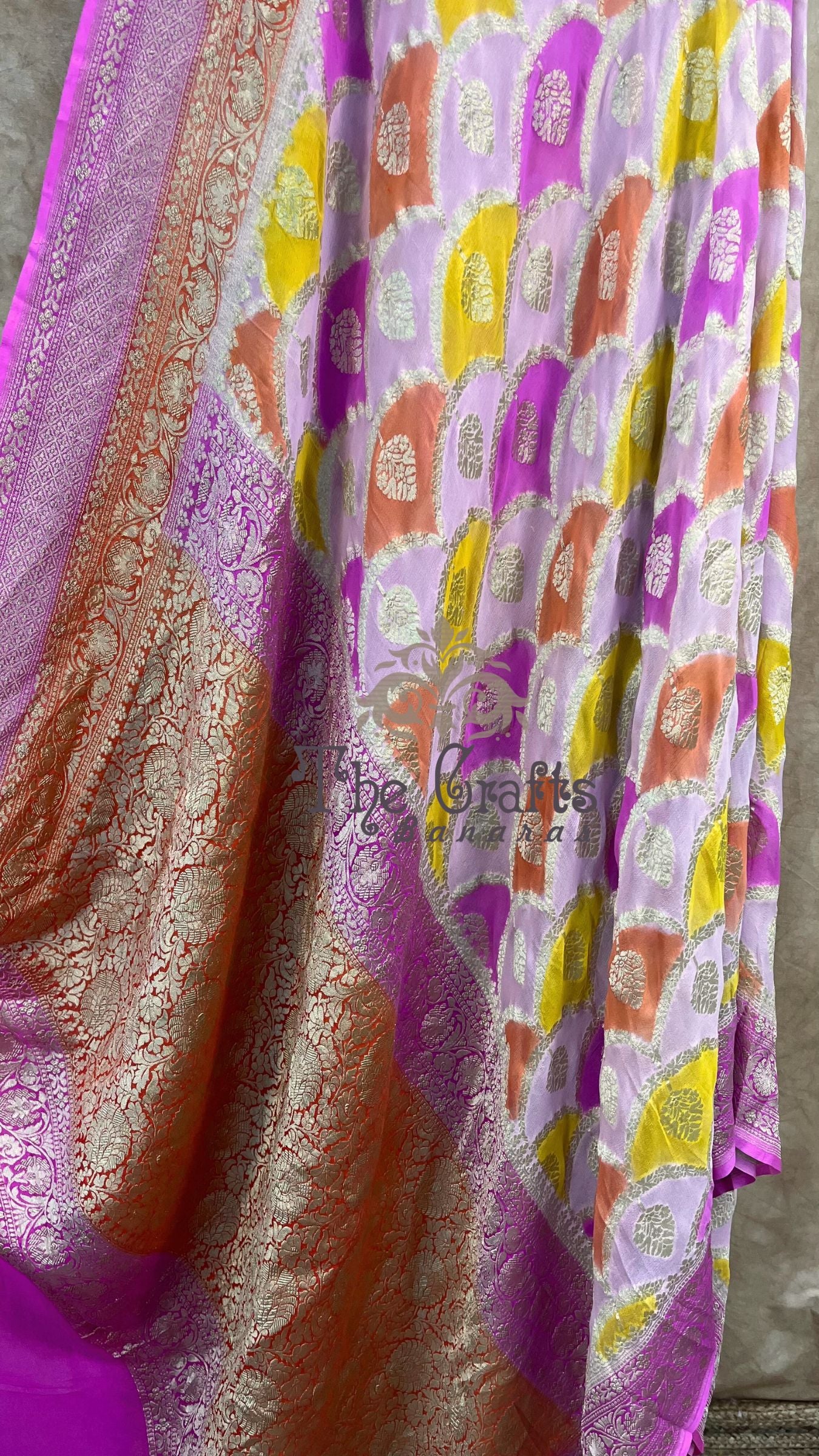 Pure Crepe Georgette Banarasi Saree - Water Zari