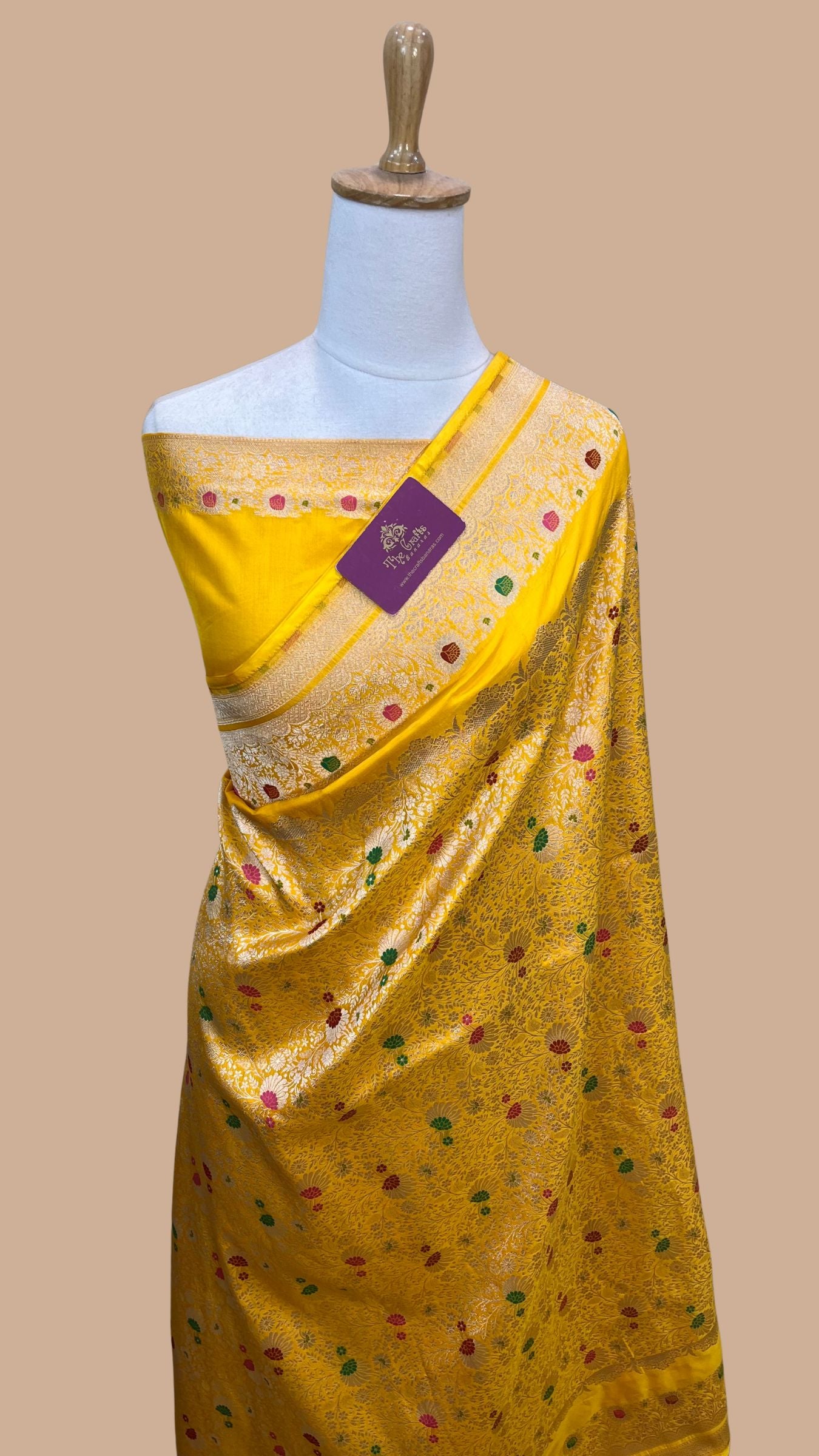 Pure Katan Silk Handloom Banarasi Saree - Tanchui Brocade Meena