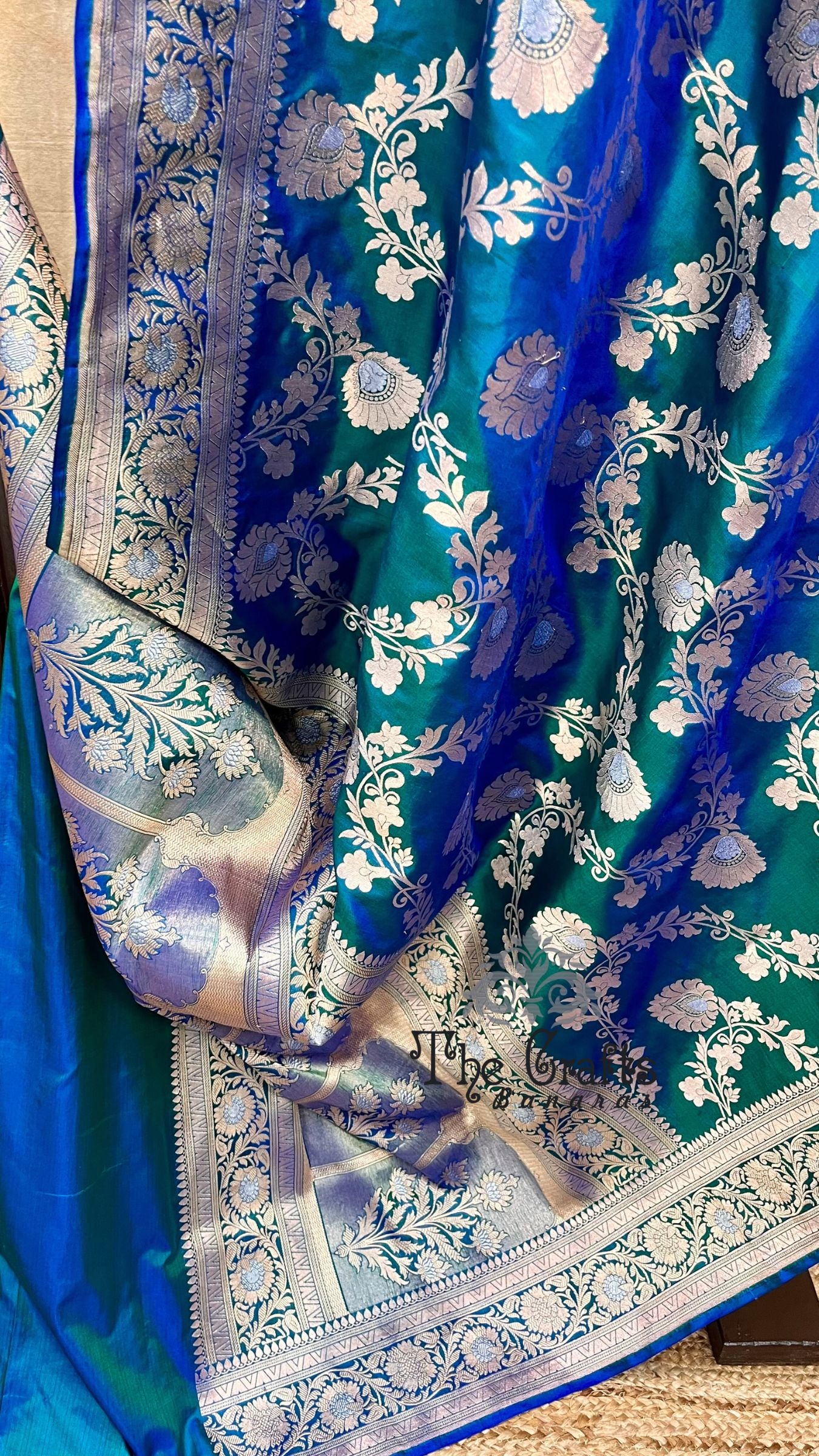 Pure Katan Silk Handloom Banarasi Saree - All over sona Rupa Jaal work