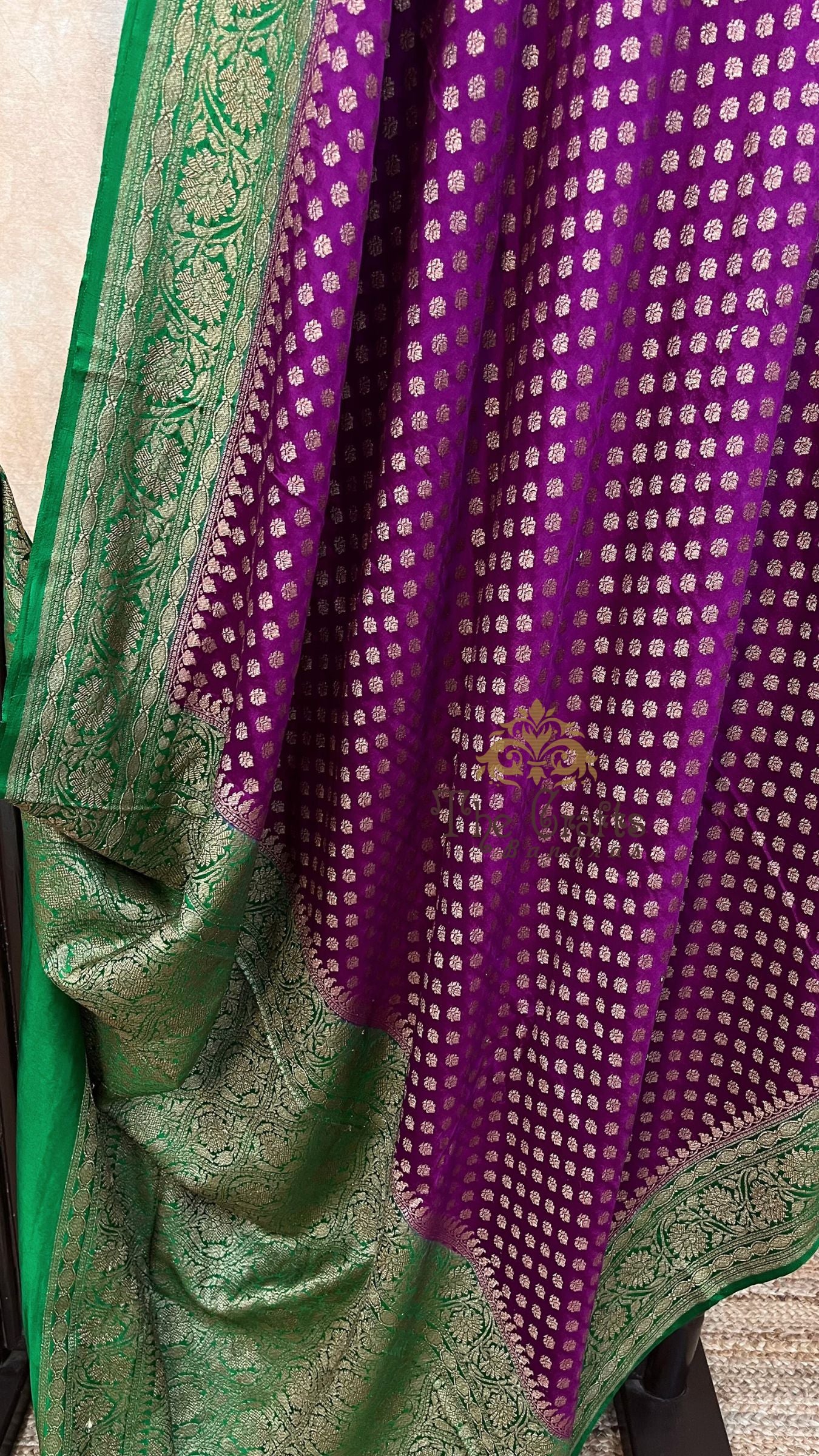 Pure Crepe Georgette Banarasi Saree - Antique Zari