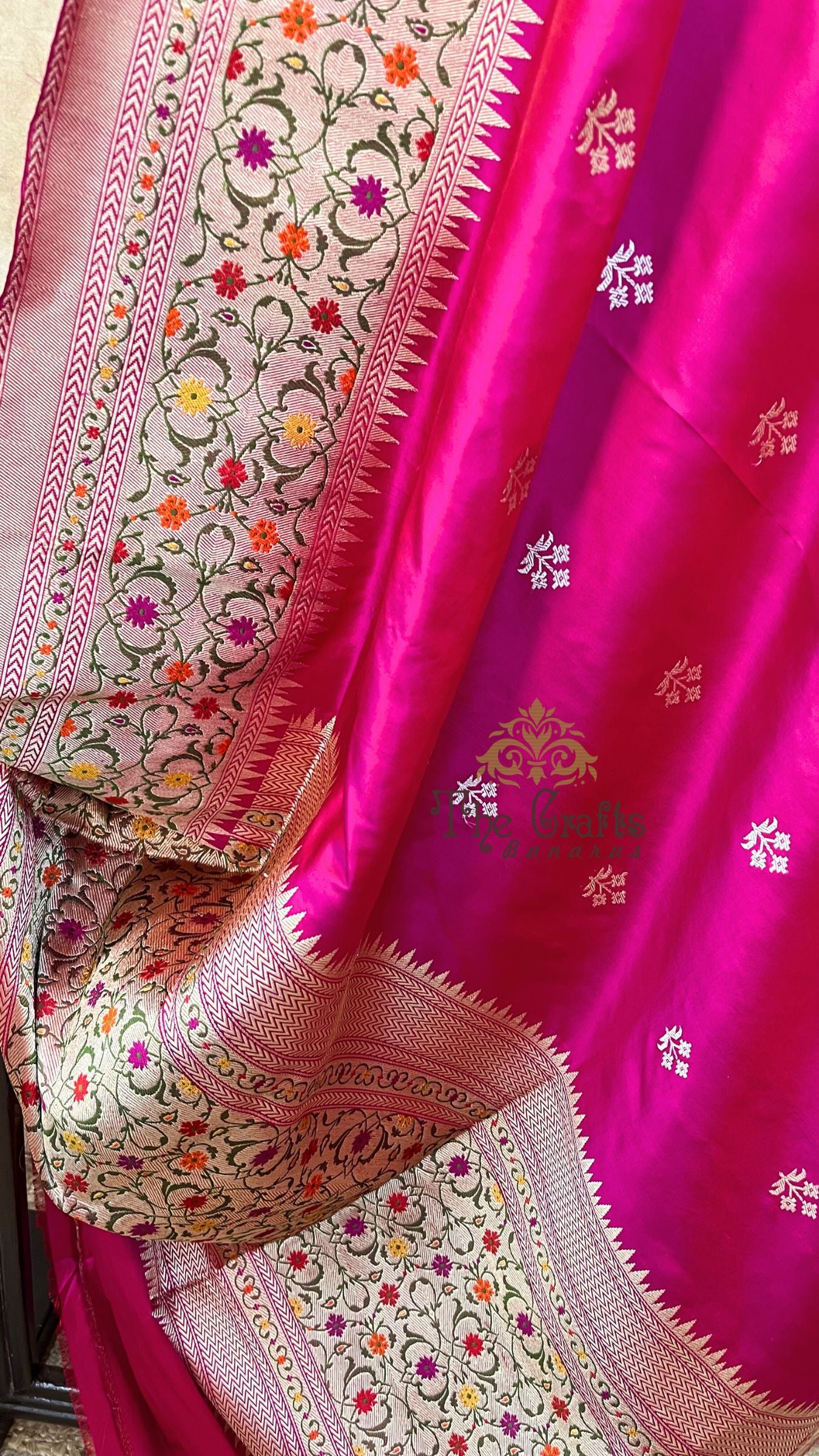 Purple Pure Katan Silk Handloom Banarasi Saree - With Sona Rupa Kadhua Motifs