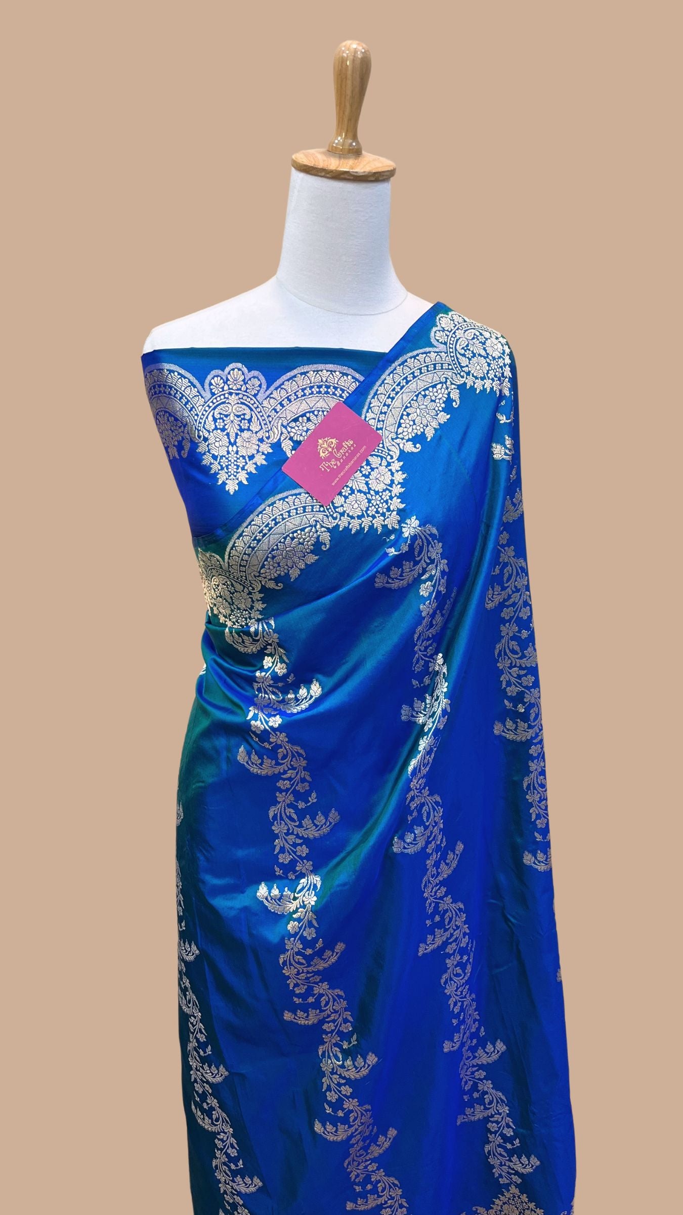 Pure Katan Silk Handloom Banarasi Saree - Sona roopa with kadhua work