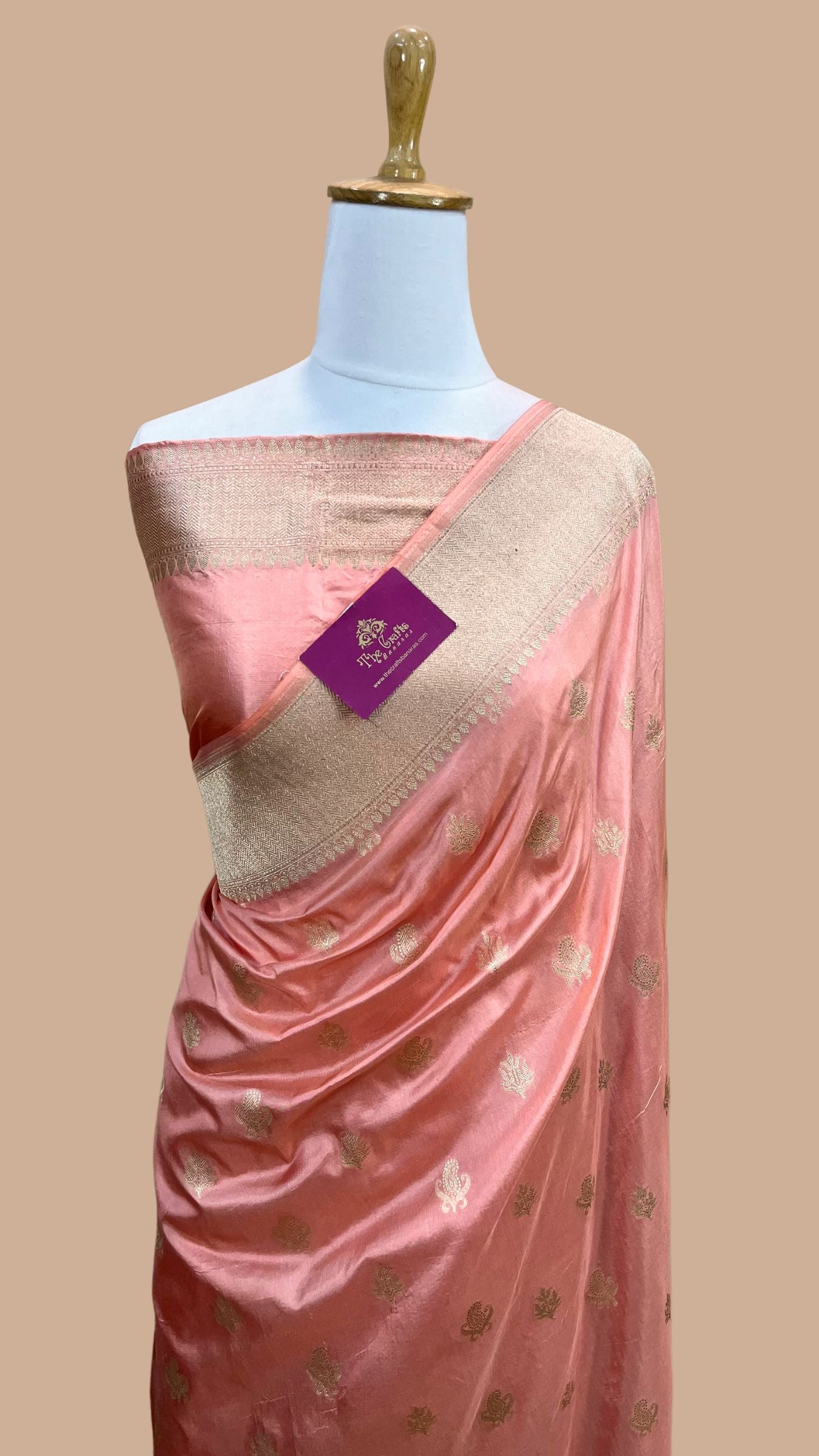 Pure Katan Silk Handloom Banarasi Saree - Jaal work